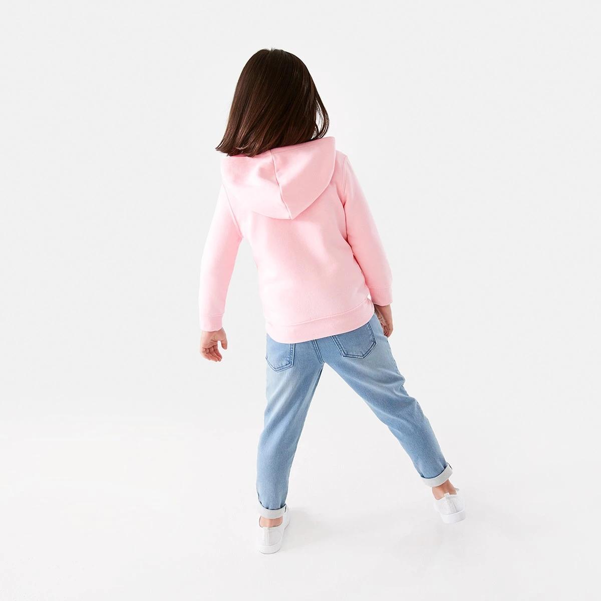 8 Plain Zip Through Hoodie Light Pink, 8 of 10