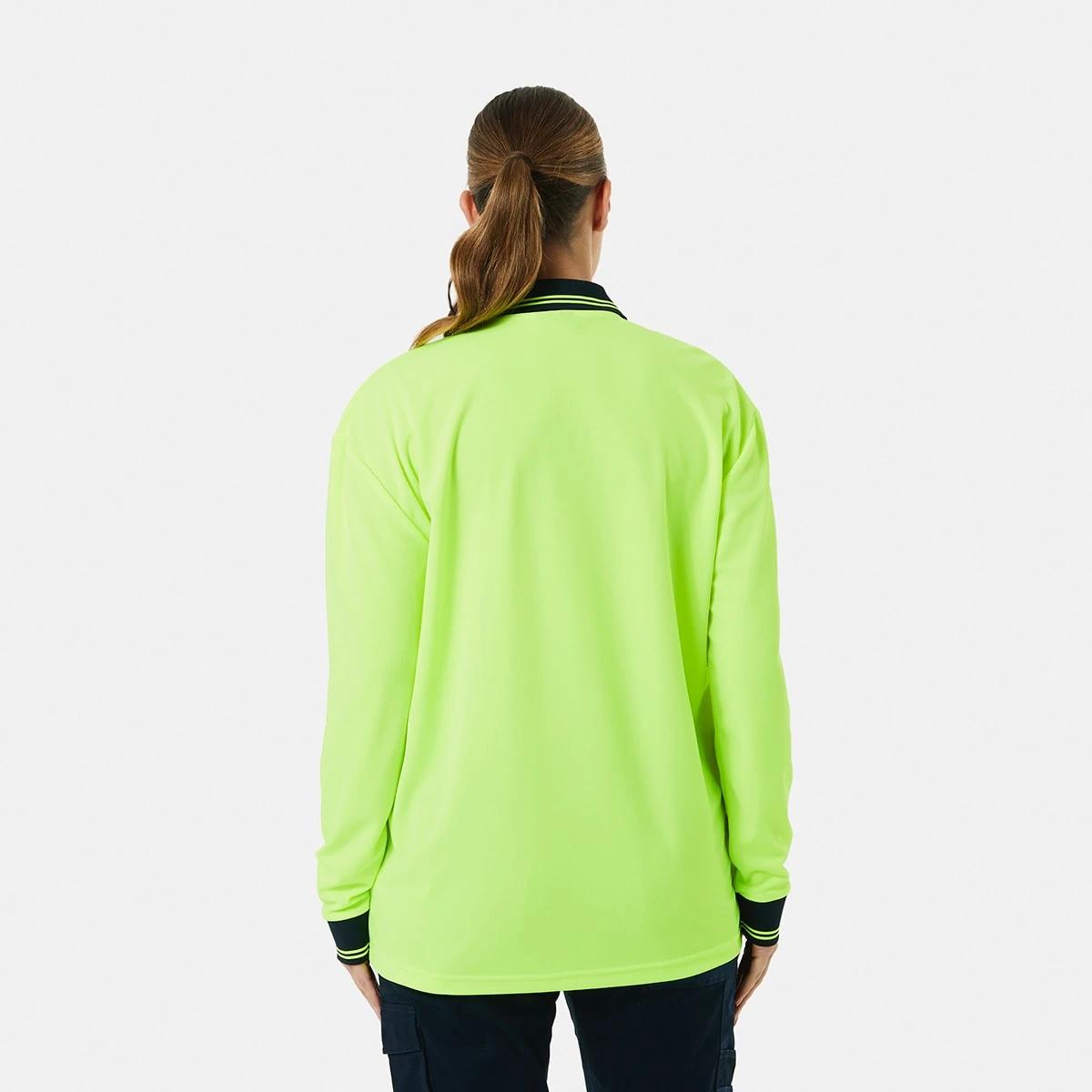 6 Hi-Visibility Long Sleeve Polo Shirt Yellow, 6 of 10