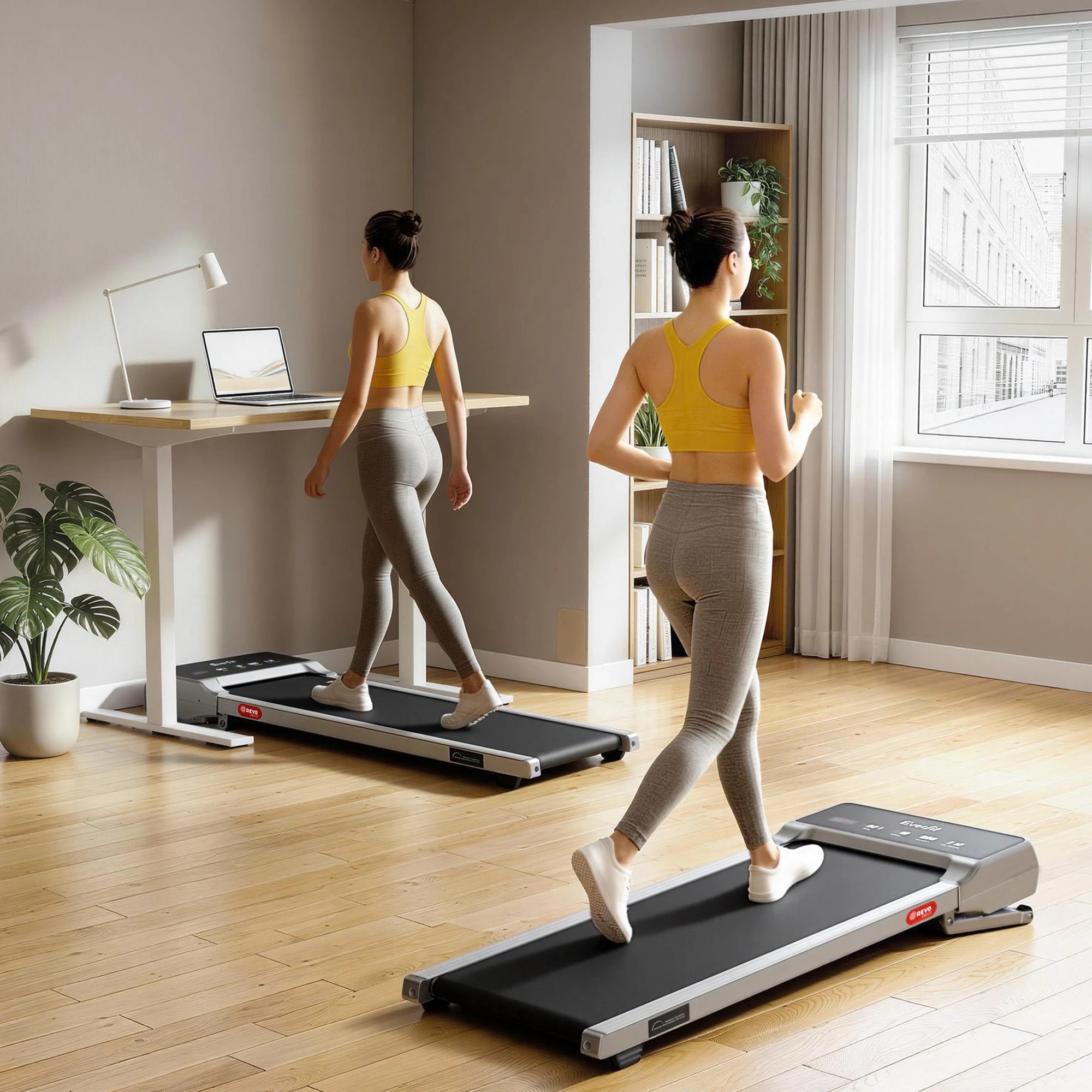 5 Everfit 3 in 1 Walking Pad Treadmill 20% Auto Incline Under Desk Treadmills 40cm Wide Belt - Silver, 5 of 9
