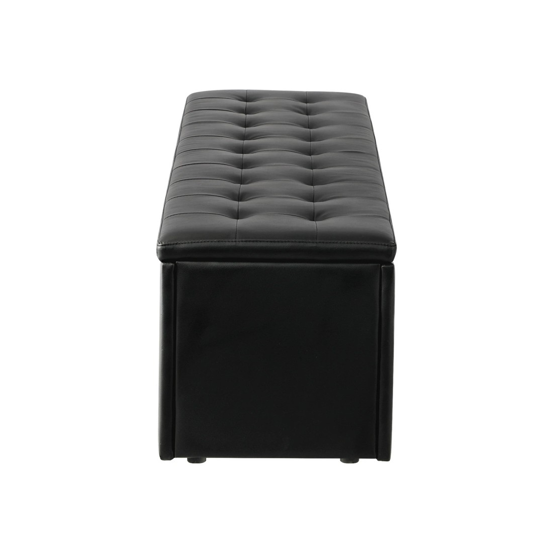 9 Oikiture Storage Ottoman Blanket Box Foot Stool Xl Chest Toy Faux Leather
 - Black, 9 of 10
