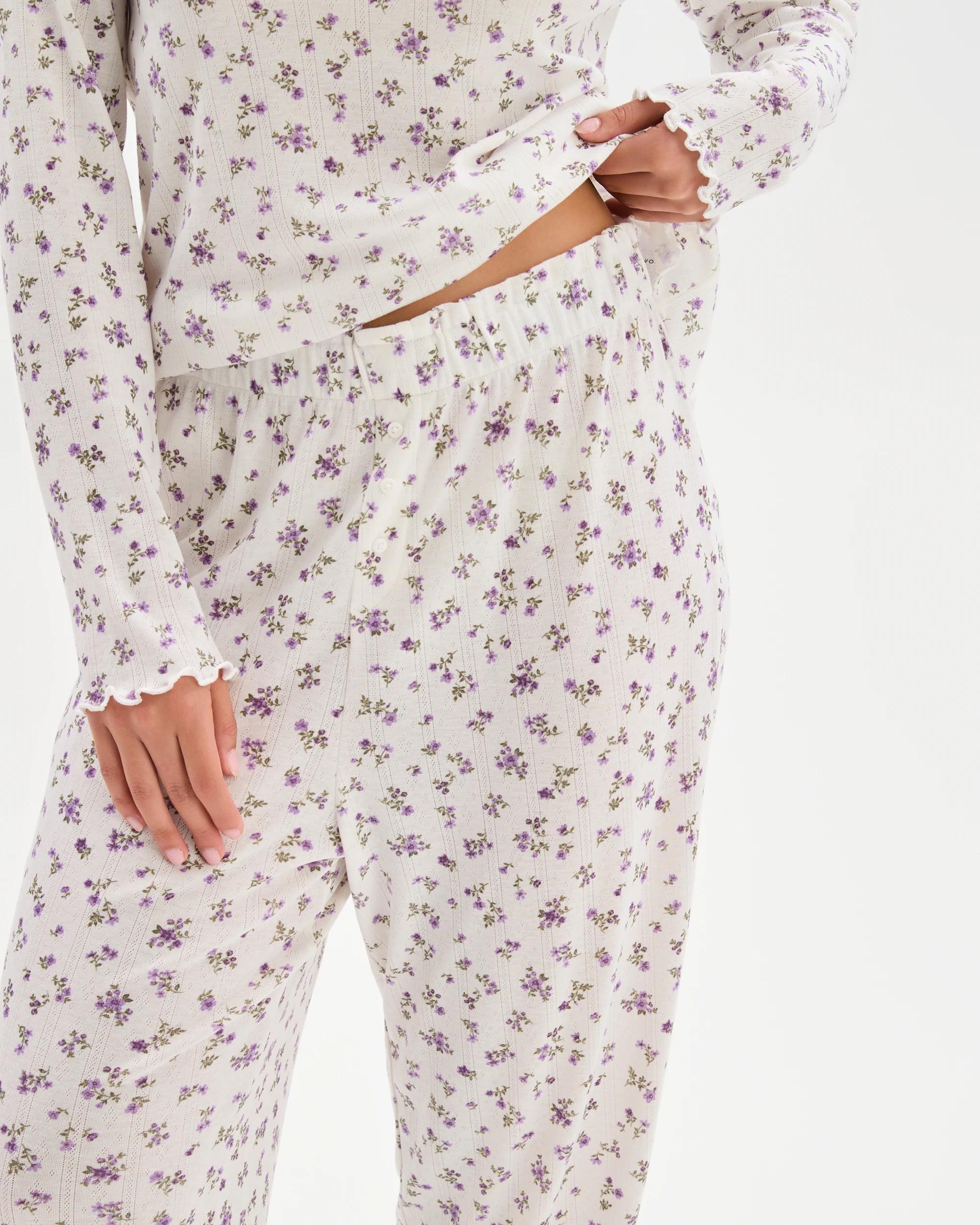 4 Target Woman Pointelle Straight Leg Pants DITSY FLORAL, 4 of 5