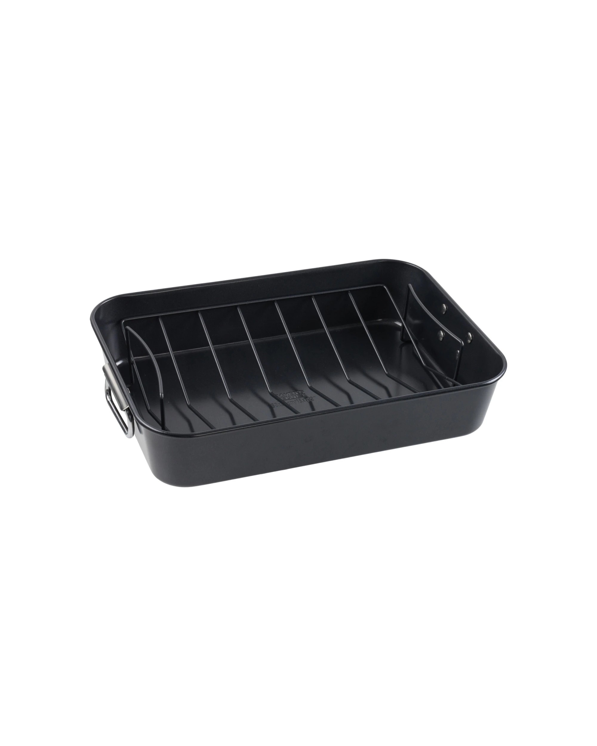 1 Bakers Secret Ultimate Non-Stick Roaster With Rack 38x26cm - Black, 1 of 3