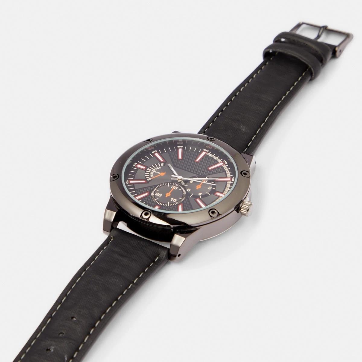 2 Chrono PU Watch - Black BLACK, 2 of 6