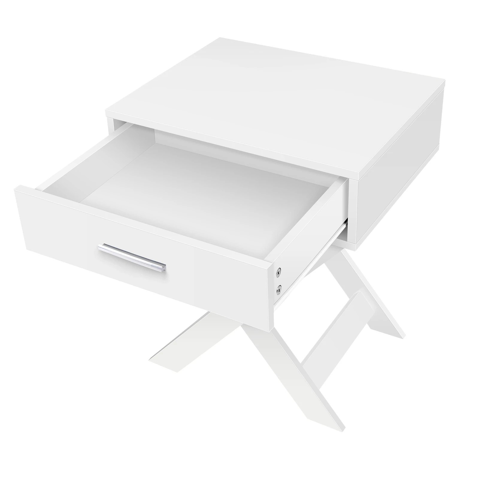 8 Alfordson 2x Bedside Table French Country Nightstand - White, 8 of 10