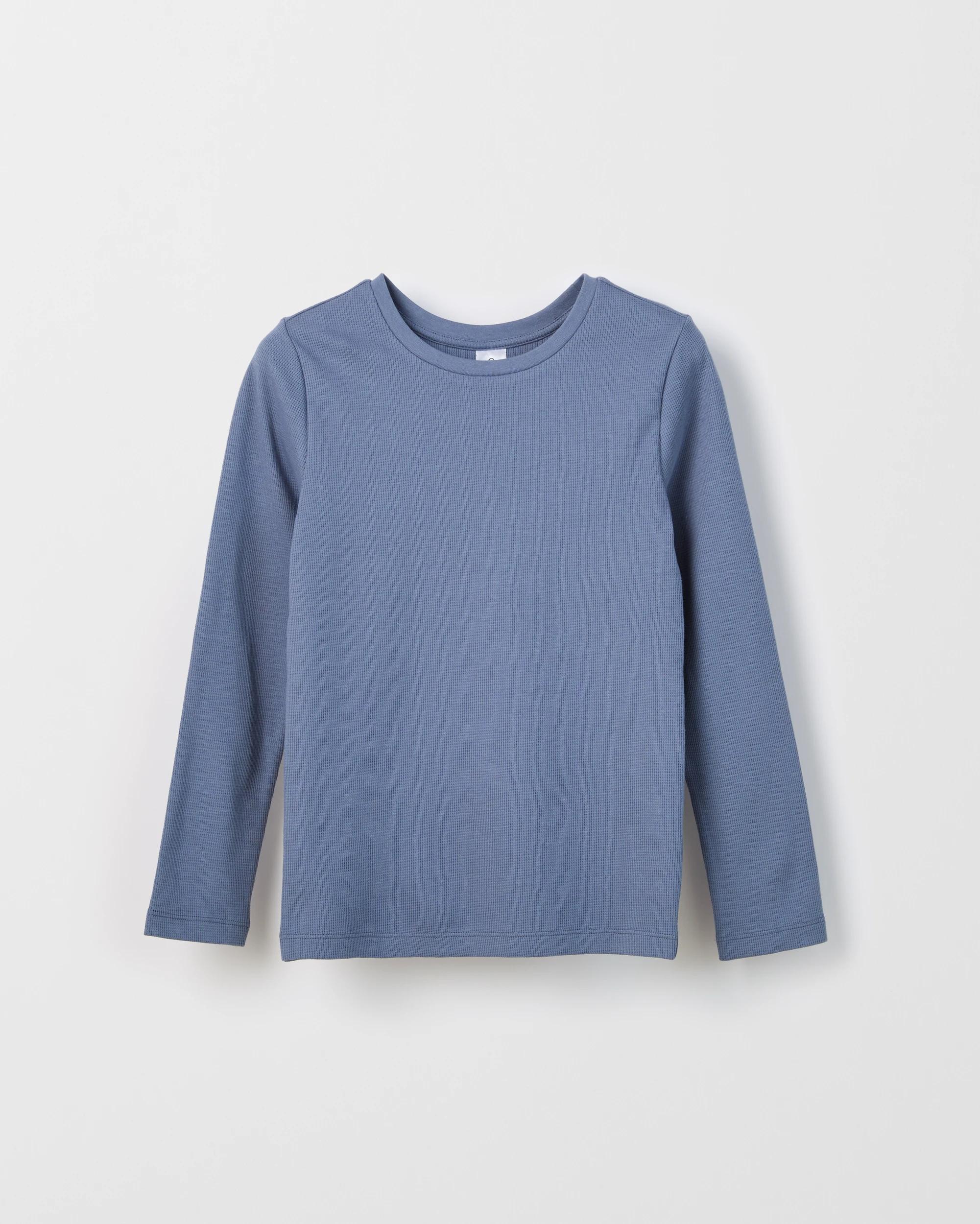 4 Target Kids Australian Cotton 2 Pack Boys Long Sleeve Waffle Thermal Vests FLINT STONE/PARCHMENT, 4 of 4