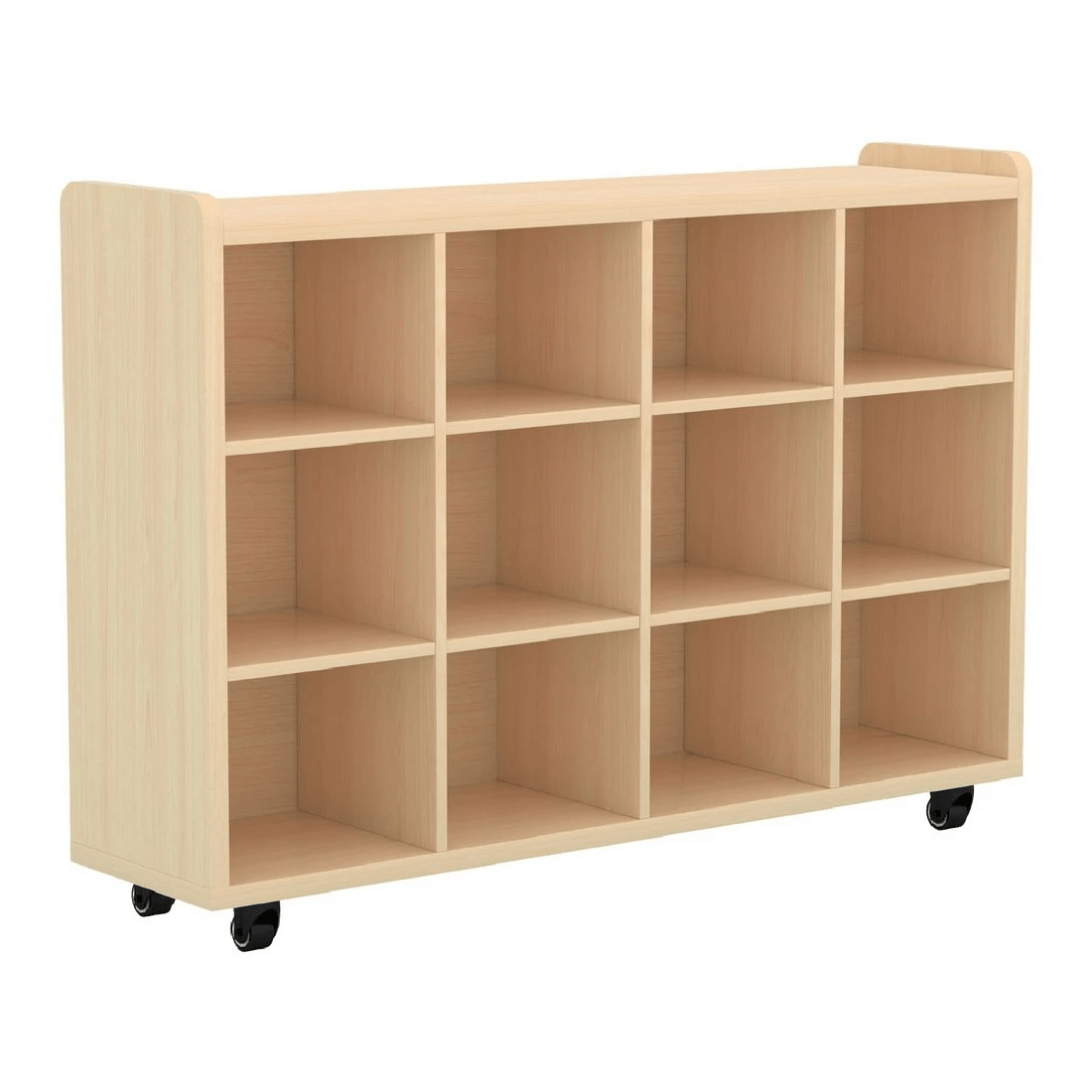1 Young Kids Educational 12 Cube Mobile Storage Unit Oak, 1 of 3