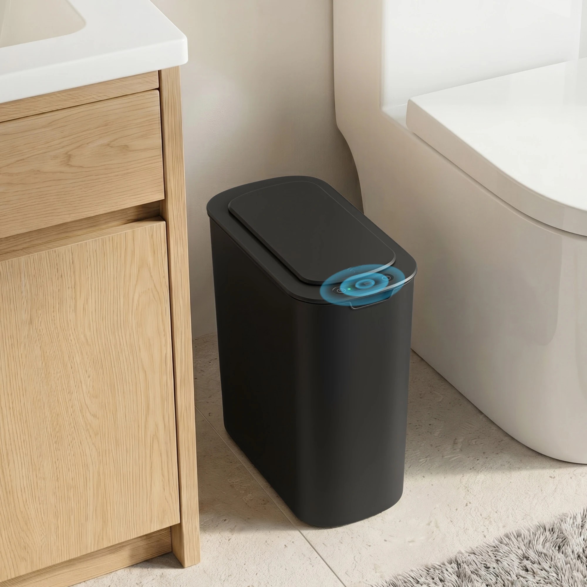 6 Devanti Automatic Trash Bin with Lid 11L Motion Sensor Kitchen Bin Touchless - Black, 6 of 8