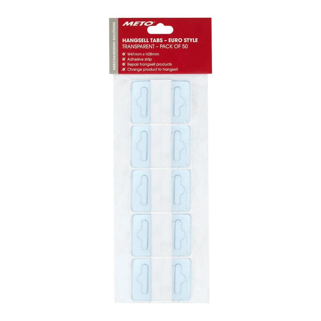 1 Meto Euro Style Hangtabs 41 x 28mm 50 Pack, 1 of 3