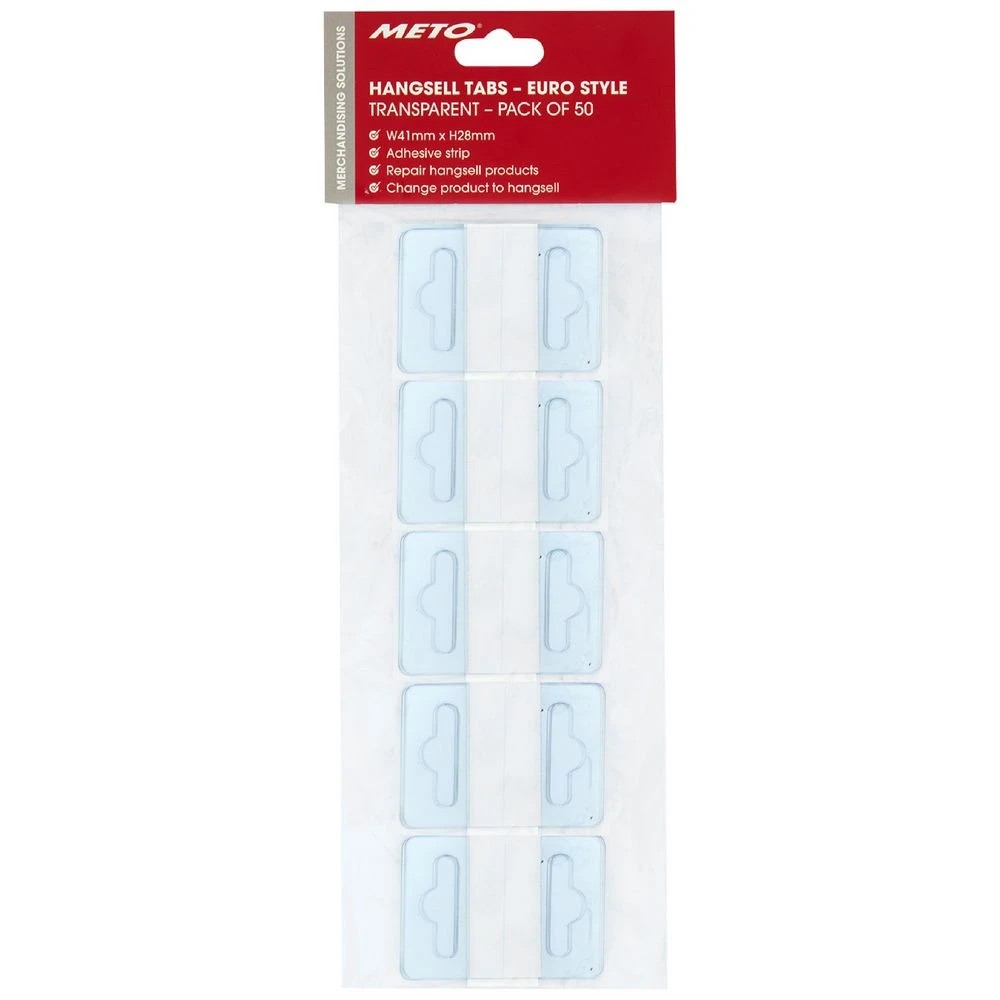 1 Meto Euro Style Hangtabs 41 x 28mm 50 Pack, 1 of 3
