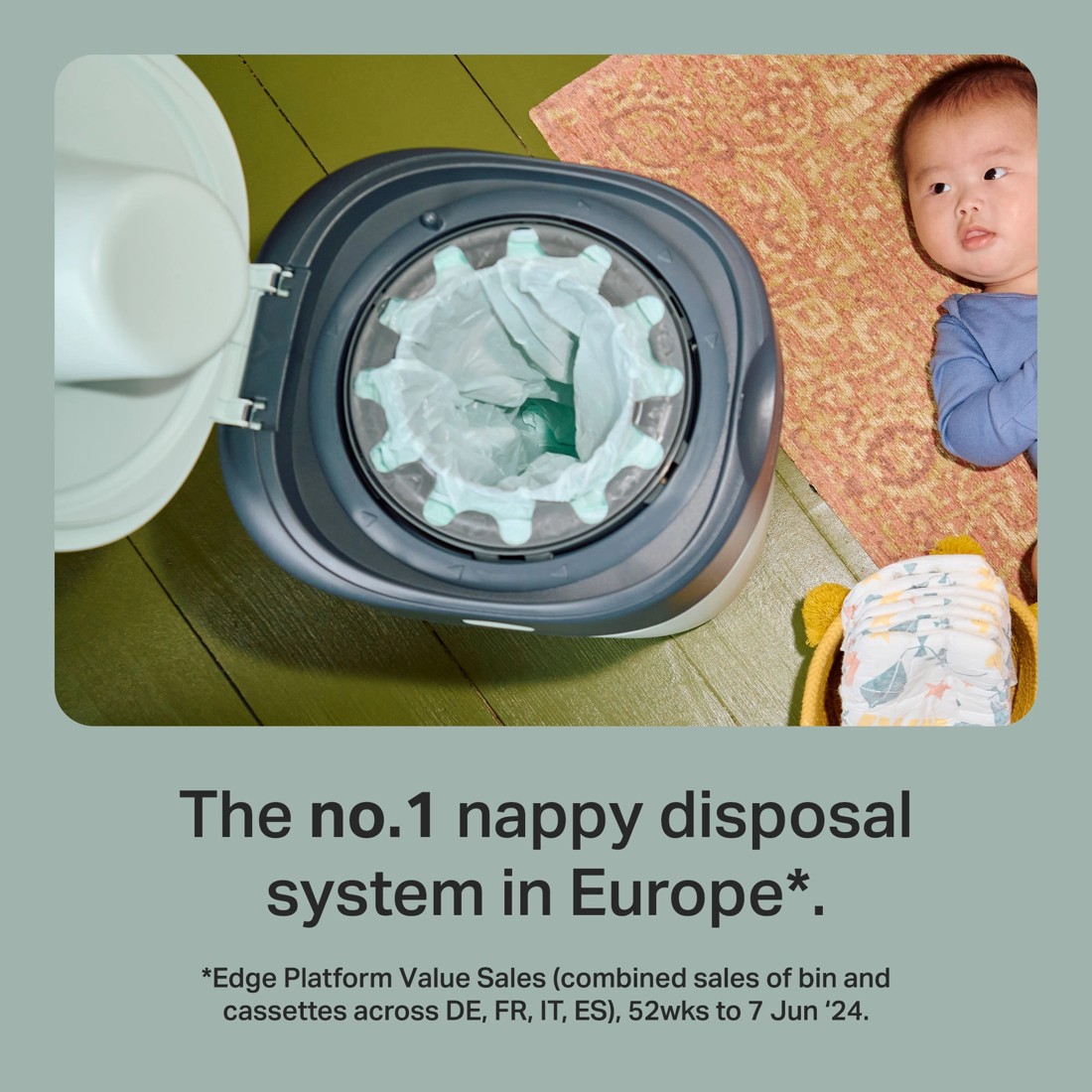 3 Tommee Tippee Twist & Click Advanced Nappy Disposal System - White, 3 of 10