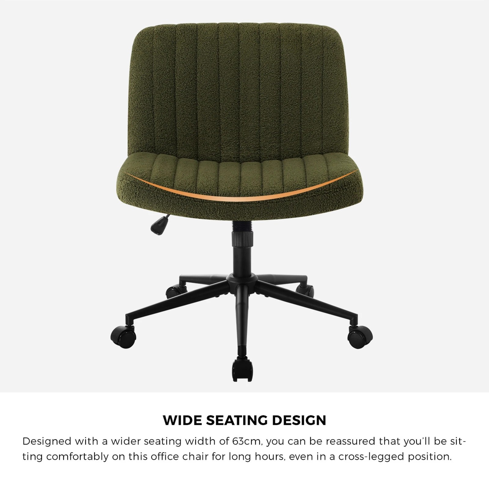 5 Oikiture Armless Office Desk Chair Sherpa
 - Green, 5 of 10