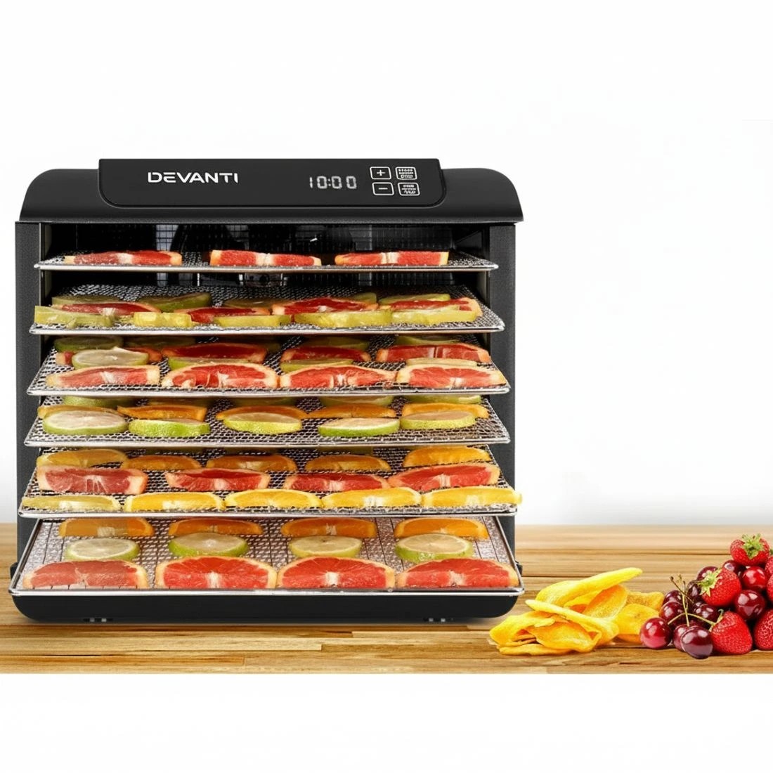 6 Devanti 6 Trays Food Dehydrator Stainless Steel Tray - Black, 6 of 7