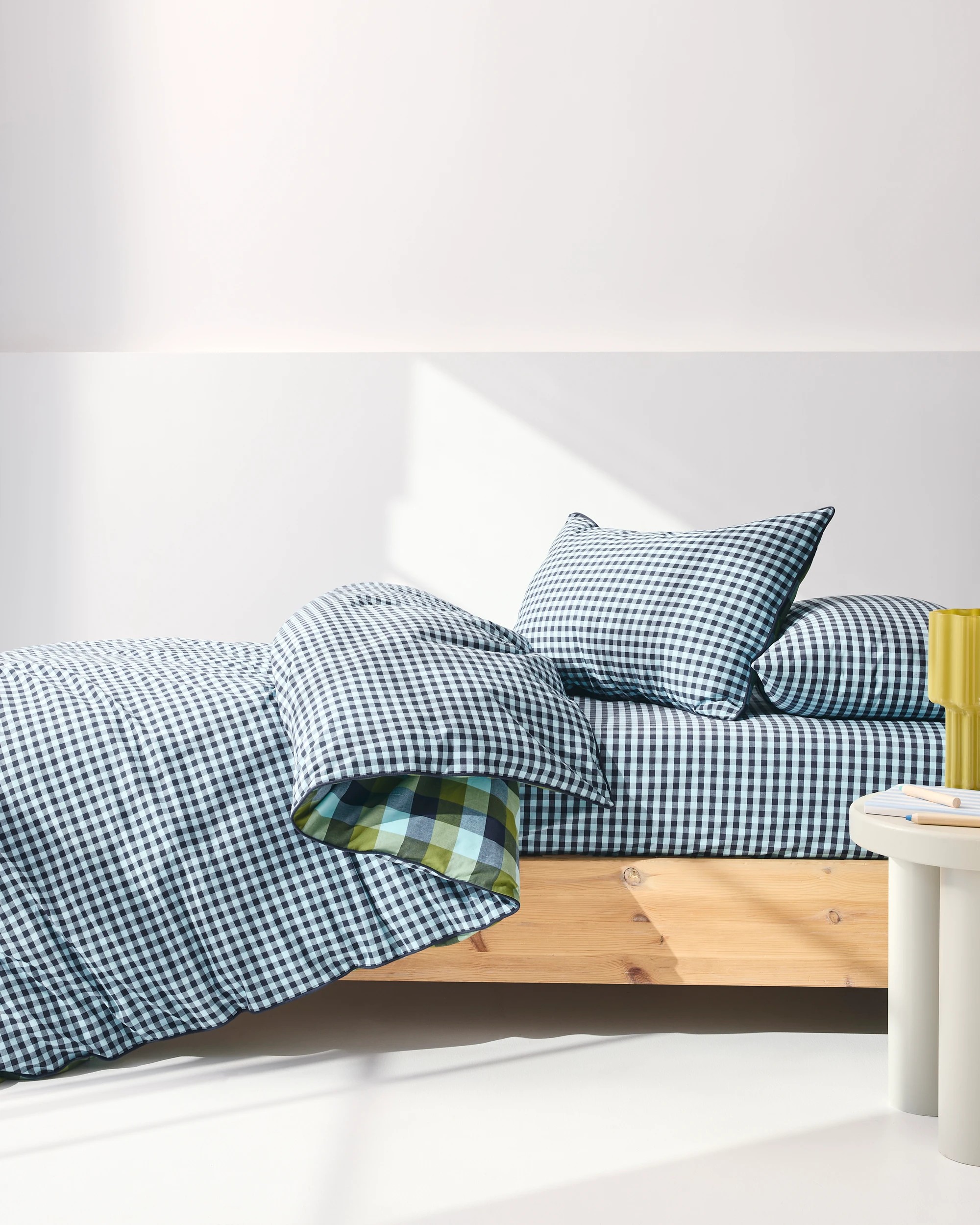 6 Target Grayson Gingham Cotton Ruffle Quilt Cover Set - Double Bed - Blue, 6 of 10