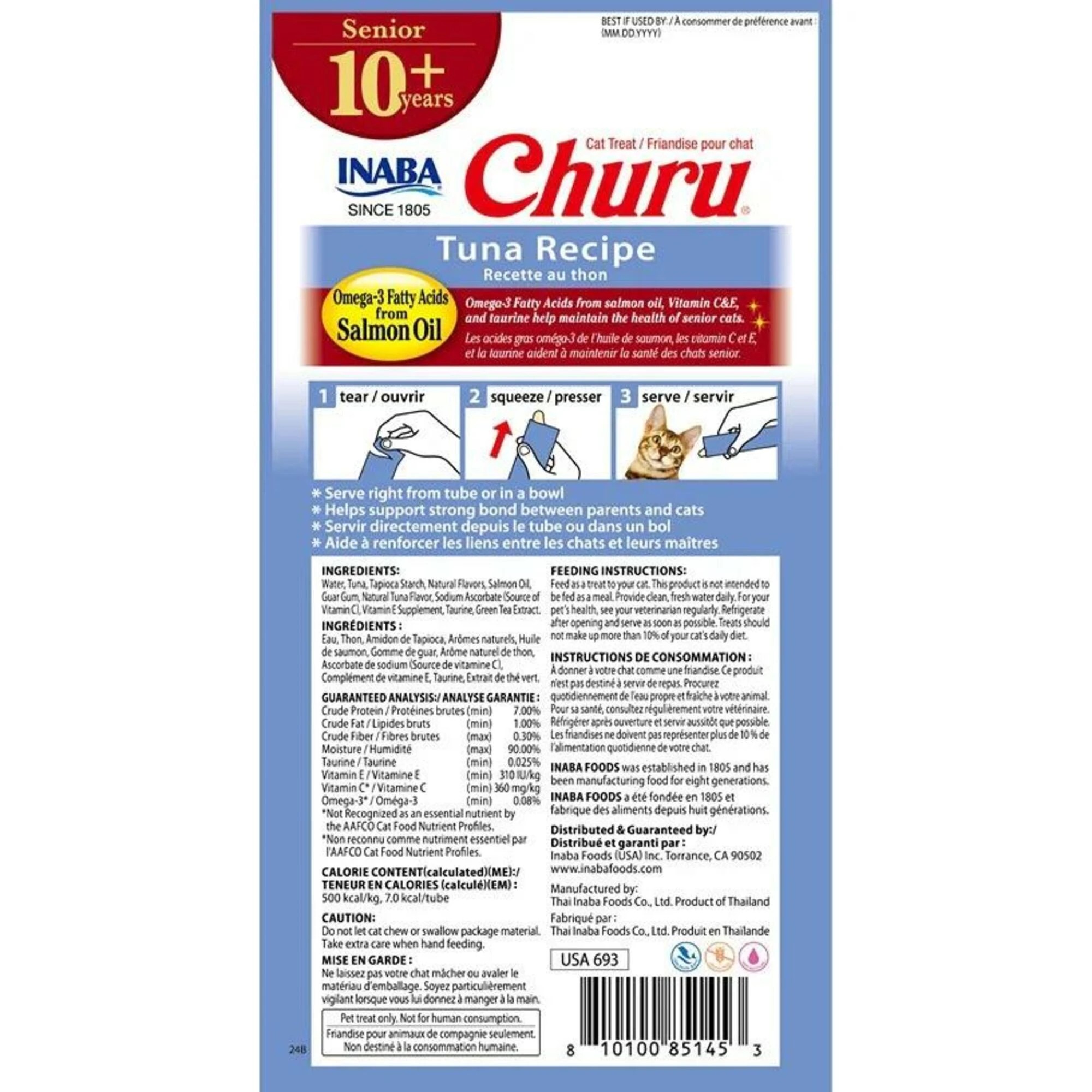 2 Inaba Cat Churu Puree Senior 10+ Tuna Variety 20pk, 2 of 2