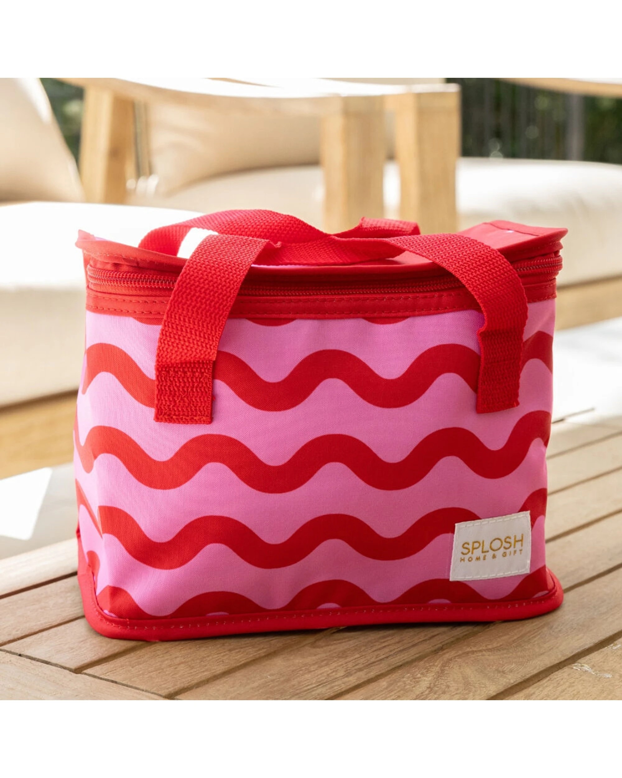 6 Splosh 2PK Summer Waves Insulated Soft Lunch Bag Food & Drink Storage 24x17cm - Pink, 6 of 6