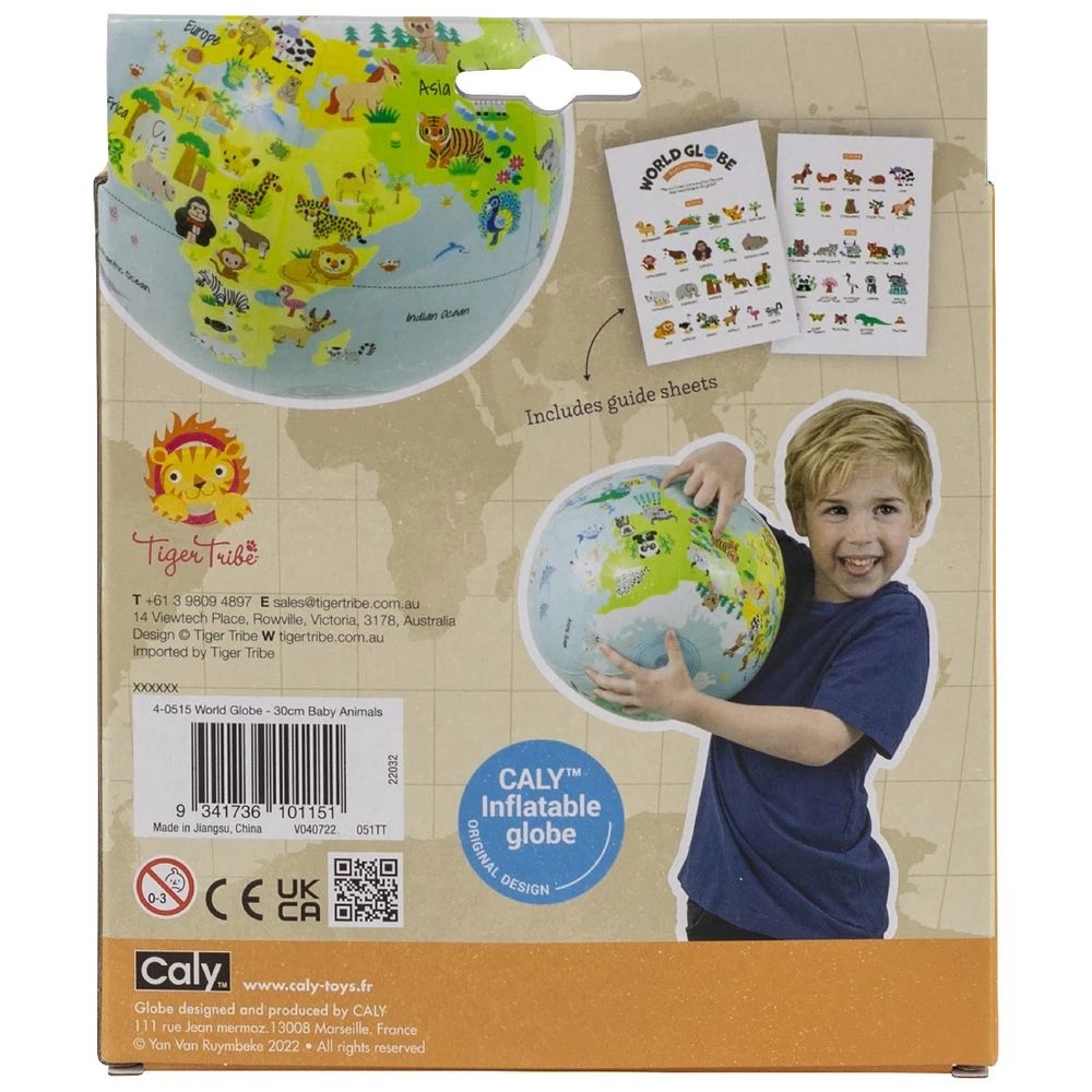 2 Tiger Tribe Inflatable World Globe Baby Animals 30cm, 2 of 4