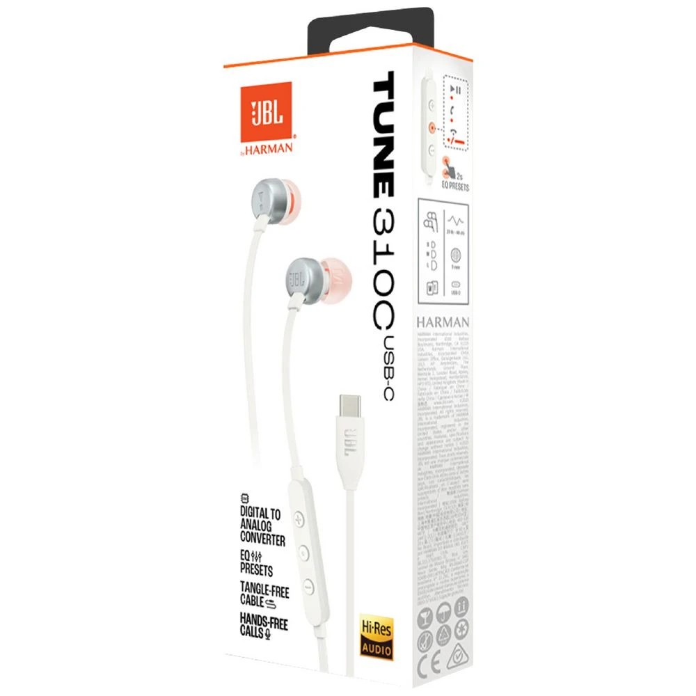 6 JBL Tune 310C USB-C In-Ear Headphones White, 6 of 6