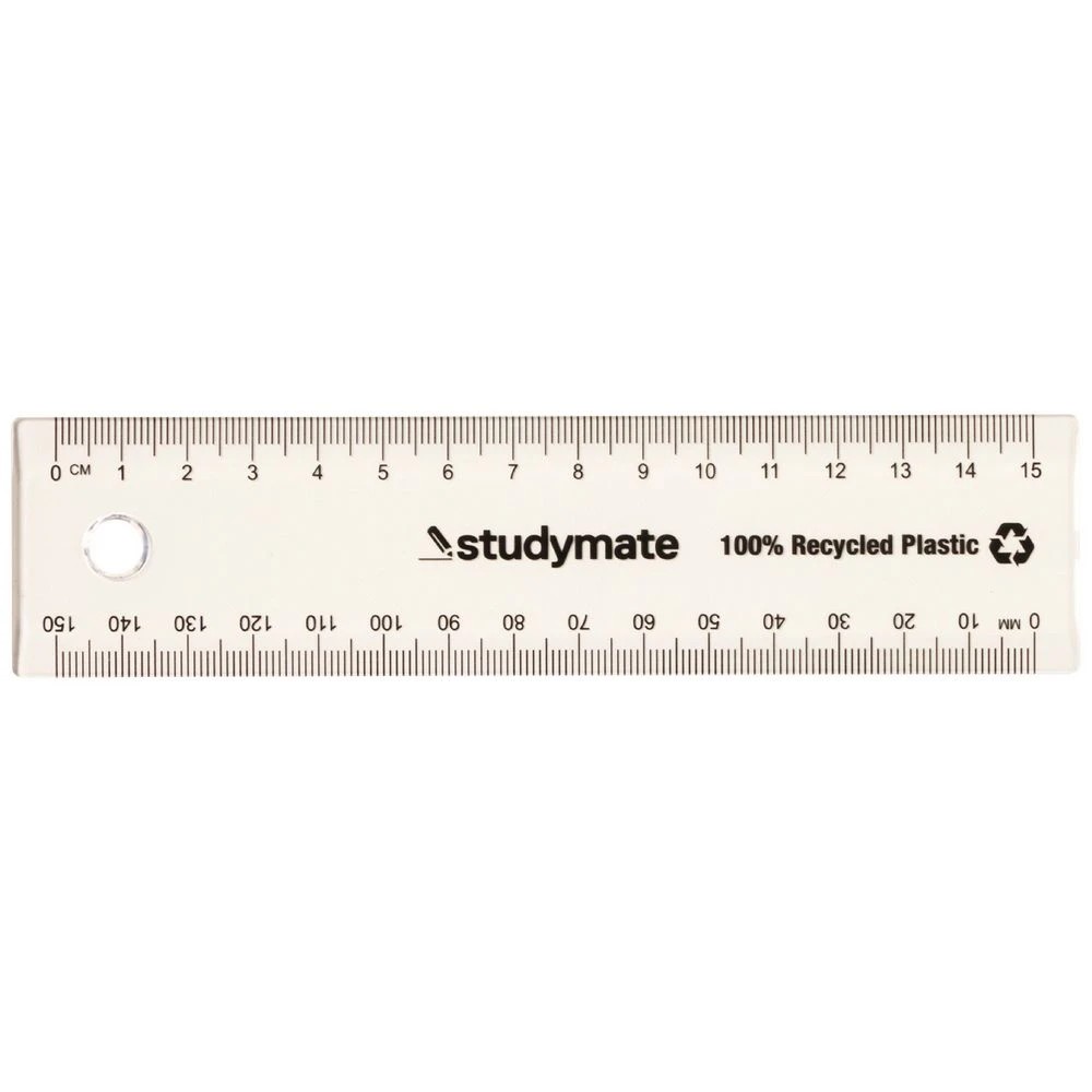 1 Studymate Plastic Ruler 15cm Clear, 1 of 2