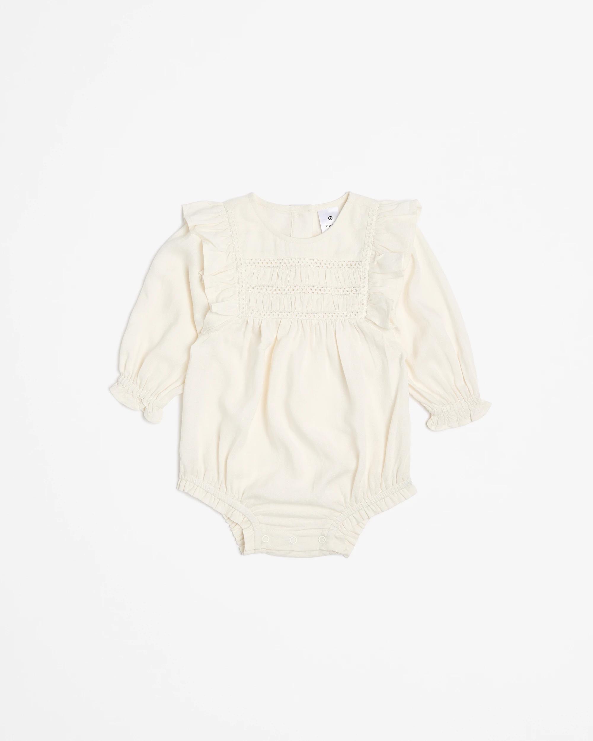 2 Target Baby Girls Peasant Bodysuit CREAM, 2 of 4