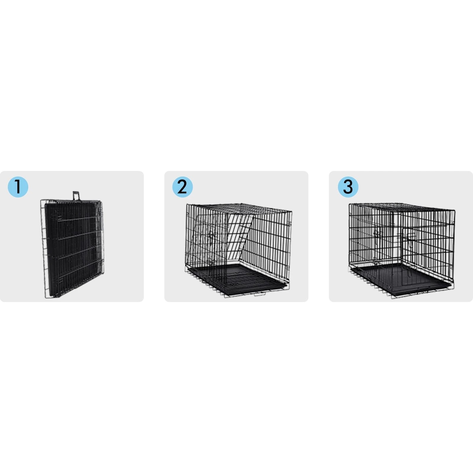 8 Beastie Dog Cage Kennel Metal Pet Crate Cat Collapsible Playpen 36" Large - Black, 8 of 9