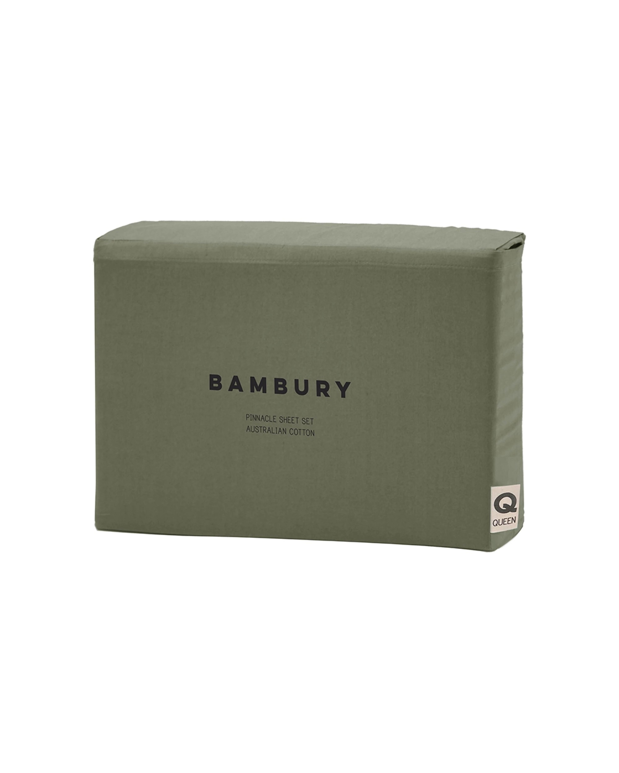 1 Bambury Pinnacle Sheet Set Genuine Australian Cotton - Queen Bed - Green, 1 of 4