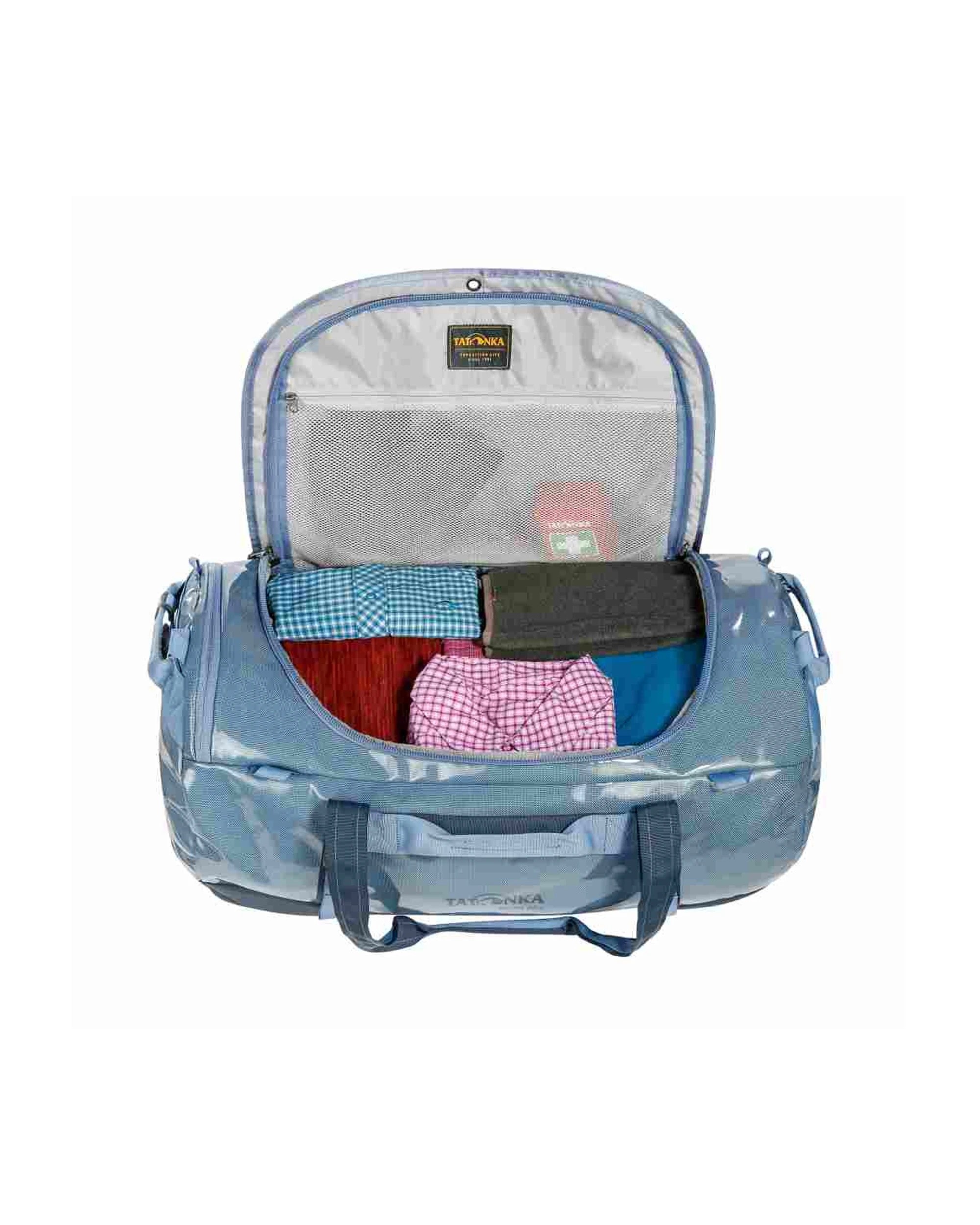 7 Tatonka Barrel Duffel Outdoor Travel Bag 110L Ballistic Nylon Padded Base - Blue, 7 of 10