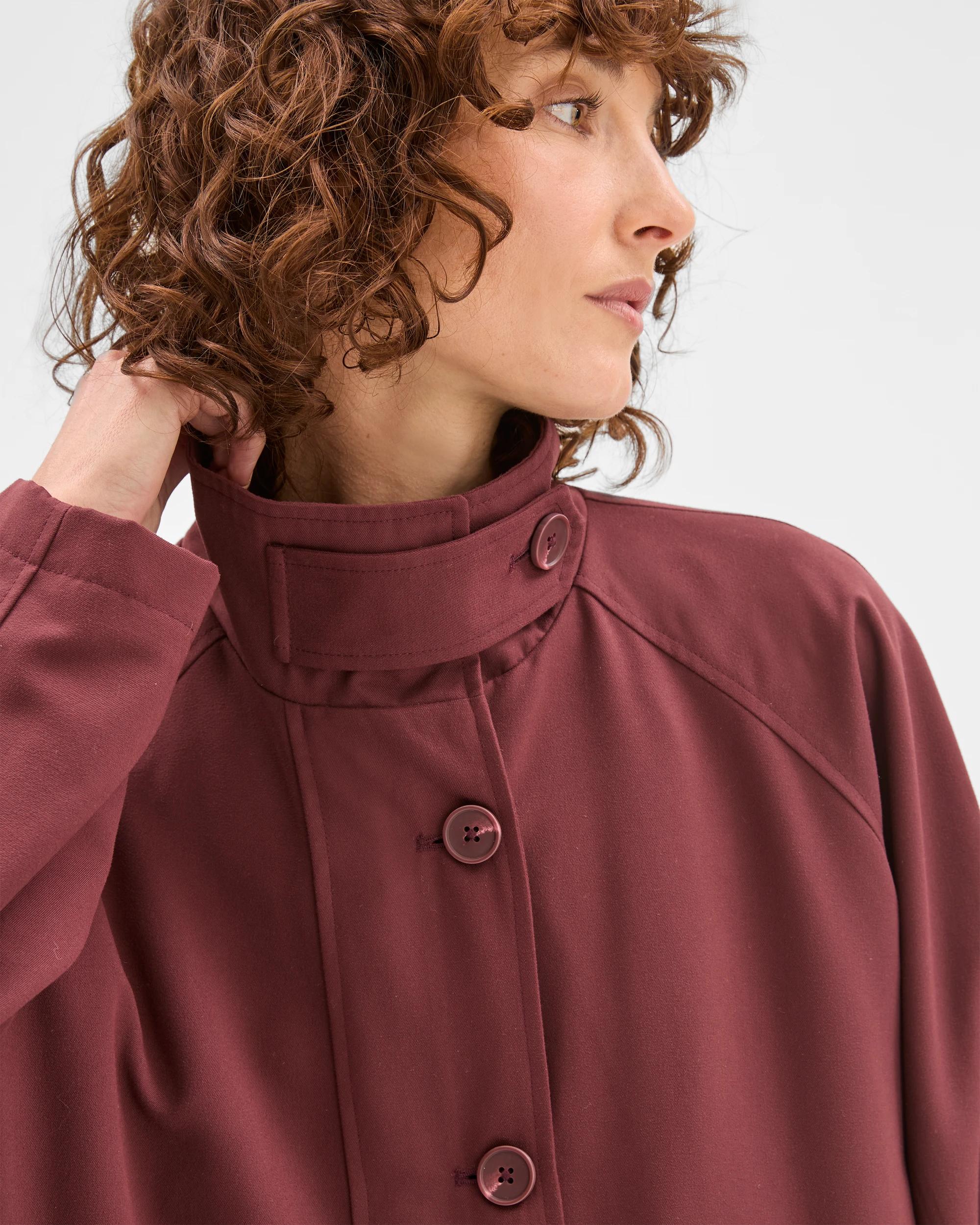 7 Target Woman Longline Funnel Neck Coat BURGUNDY, 7 of 8