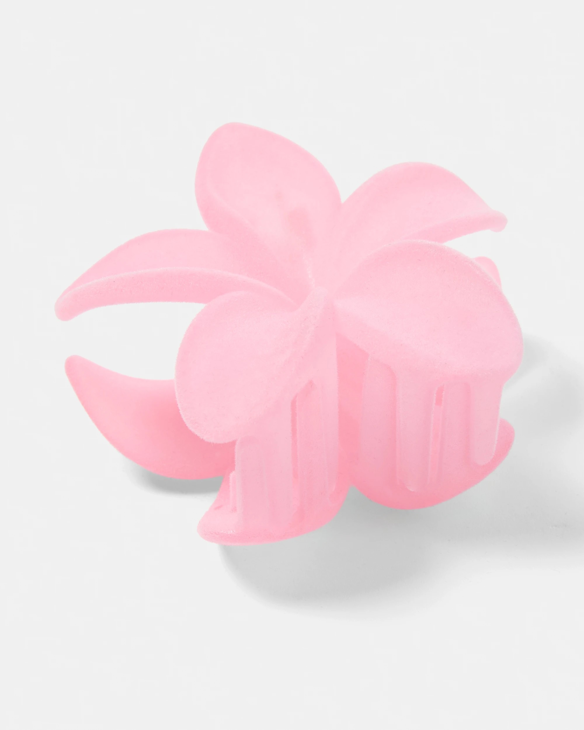 1 Pink Velvet Frangipani Claw Hair, 1 of 3