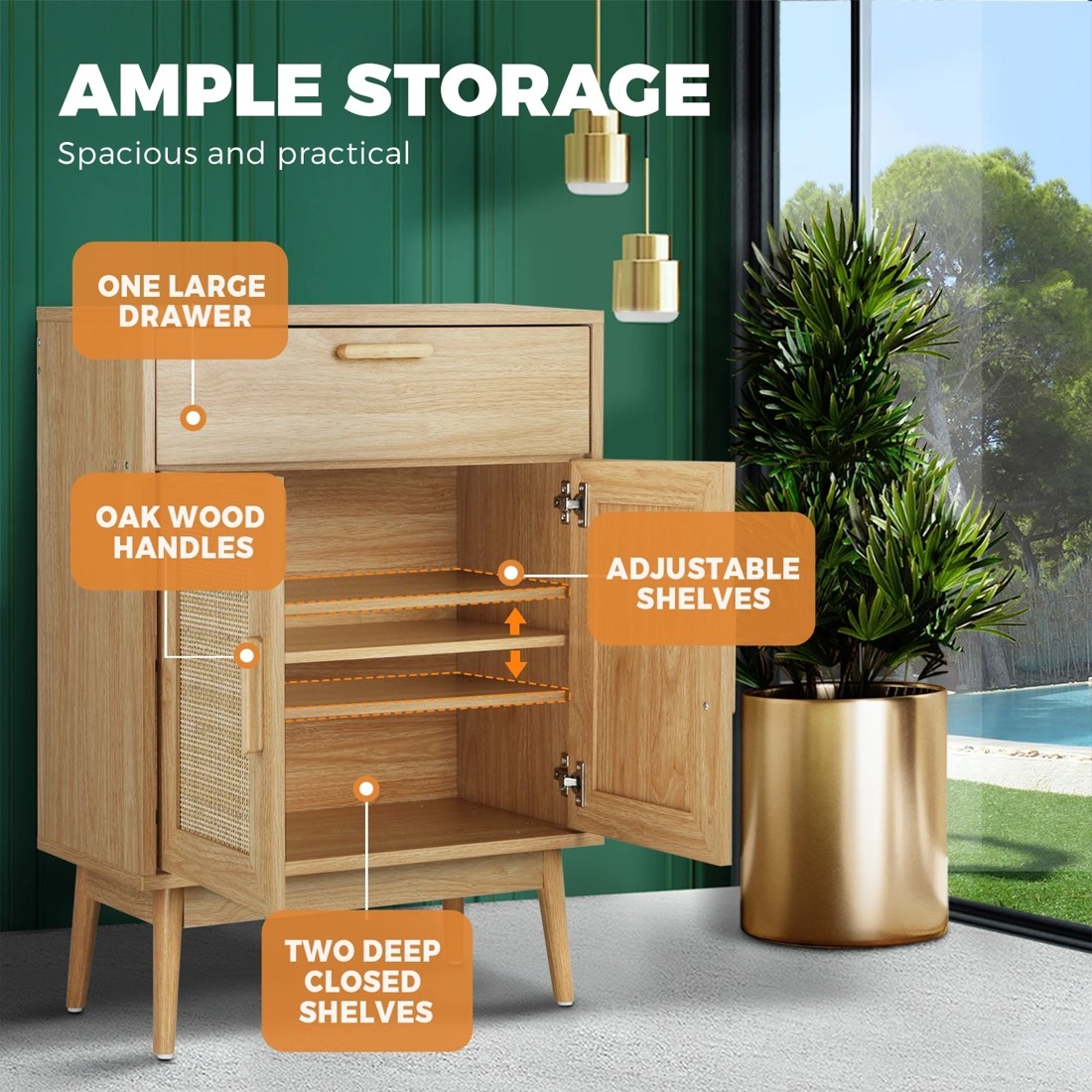 5 Oikiture Rattan Sideboard
 - Natural, 5 of 10