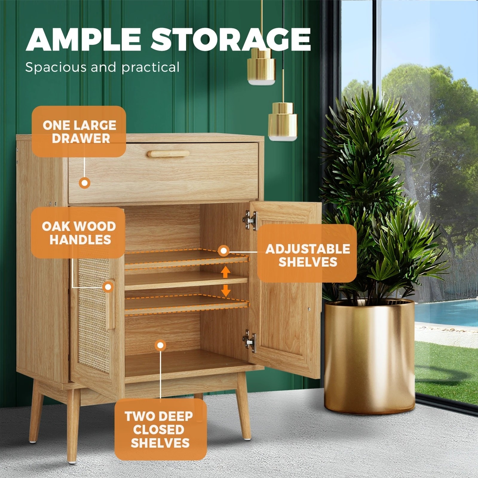 5 Oikiture Rattan Sideboard
 - Natural, 5 of 10