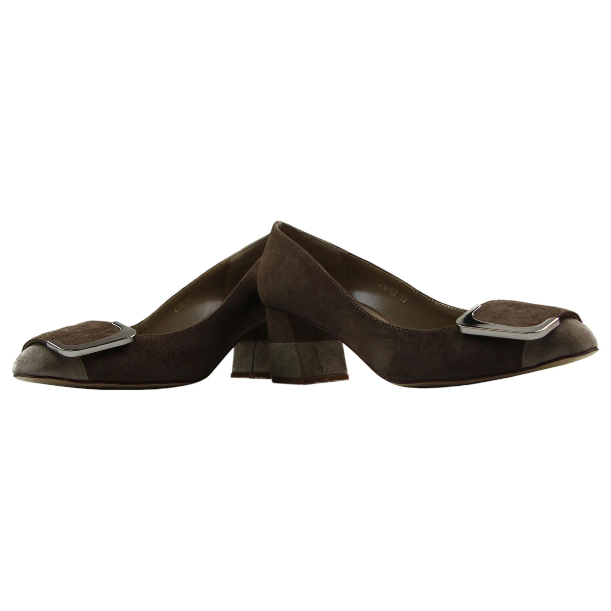 3 Zasel Hope Ladies Womens Suede Leather Low Heel Casual Dress Shoes BEIGE, 3 of 3