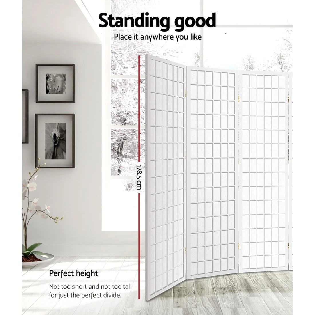 4 Artiss 8 Panel Room Divider Screen 348x179cm
 - white, 4 of 7