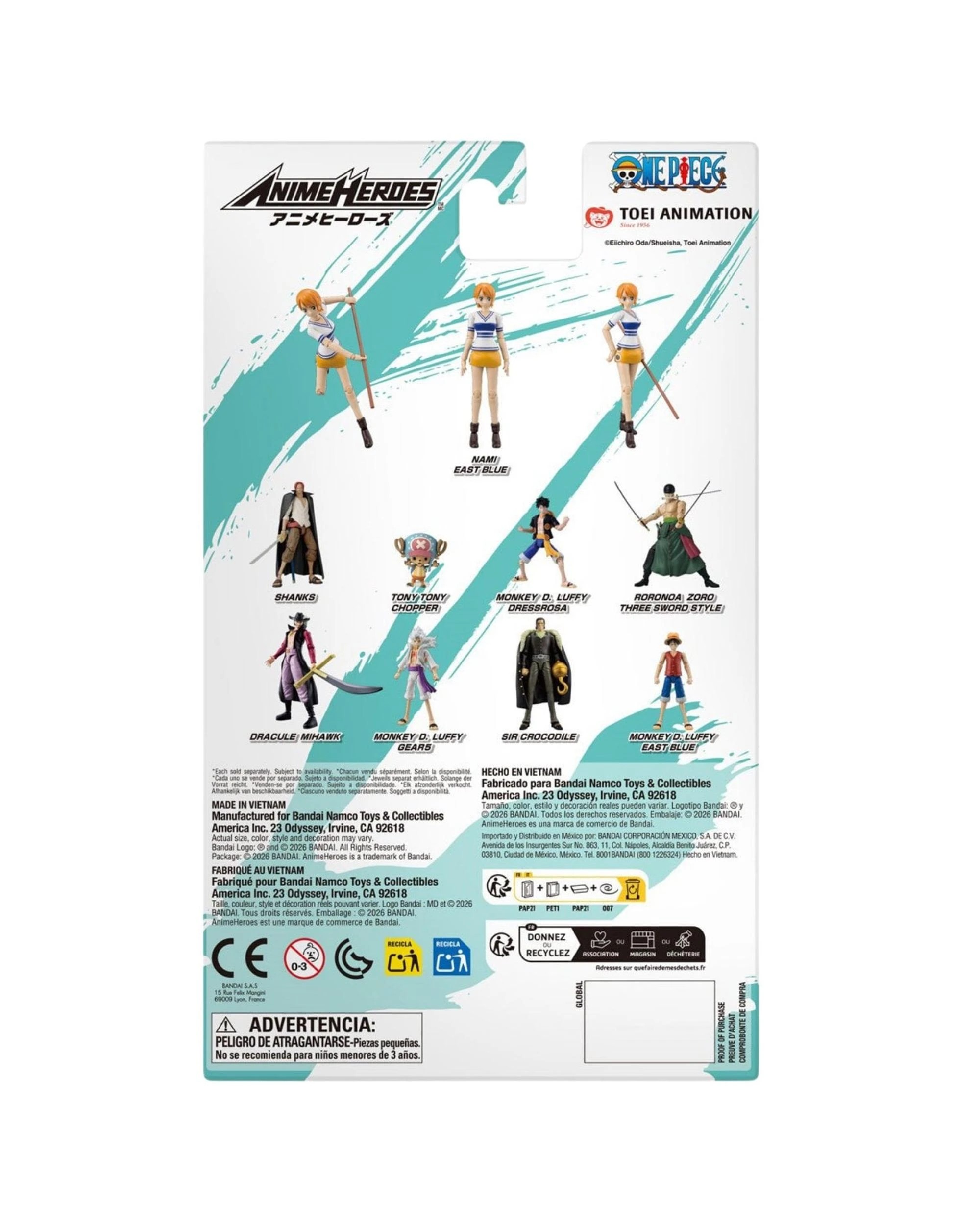 7 Bandai Anime Heroes One Piece Nami East Blue Version Figure, 7 of 7
