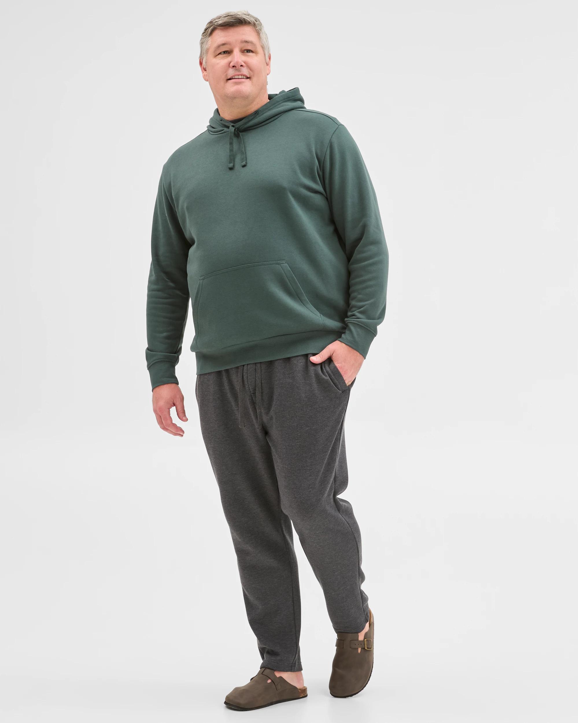 1 Target Man Plus Plus Size Australian Cotton Blend Marle No Cuff Trackpants CHARCOAL, 1 of 5