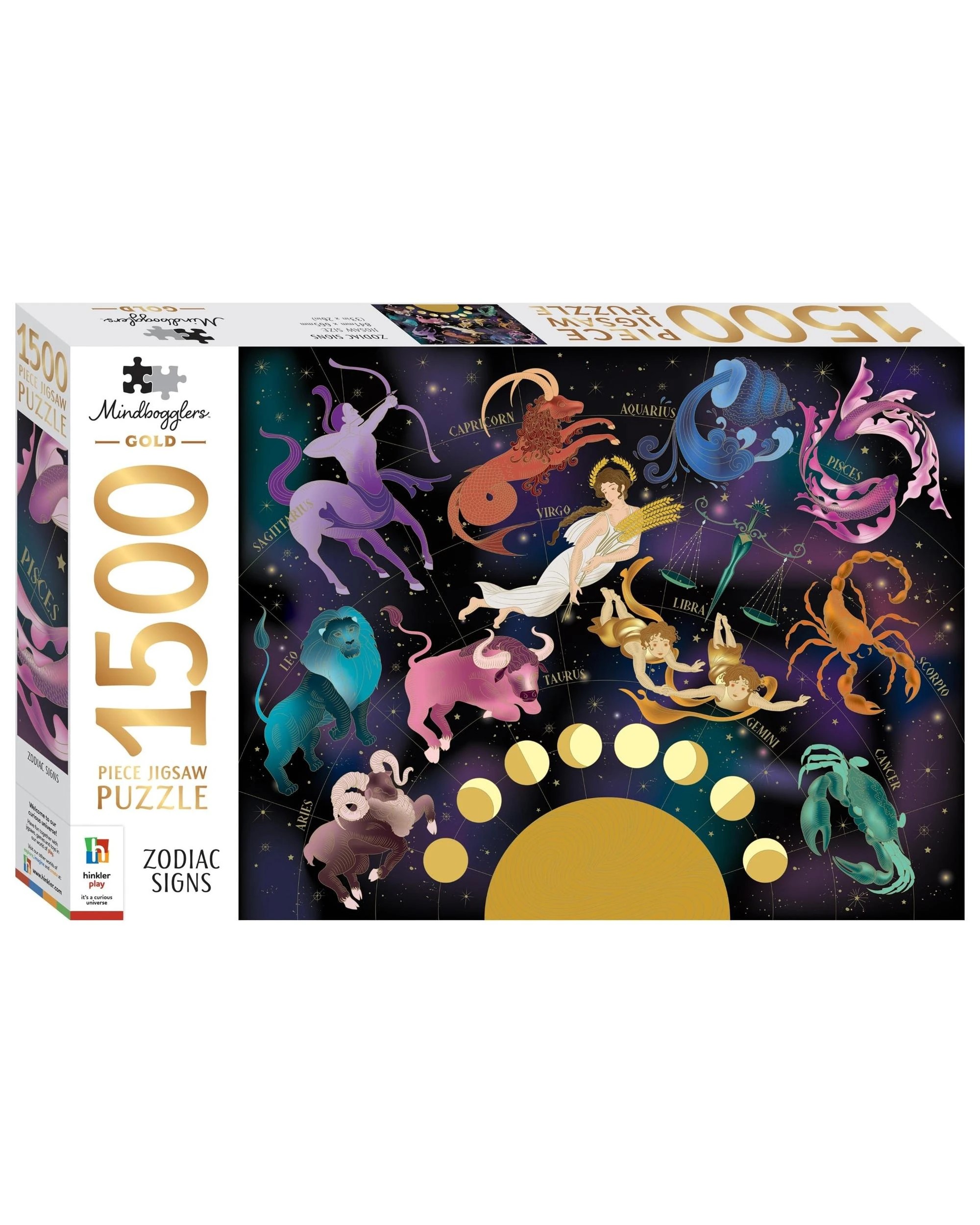 1 Hinkler Mindbogglers Gold Astrology 1500 Piece Puzzle, 1 of 3