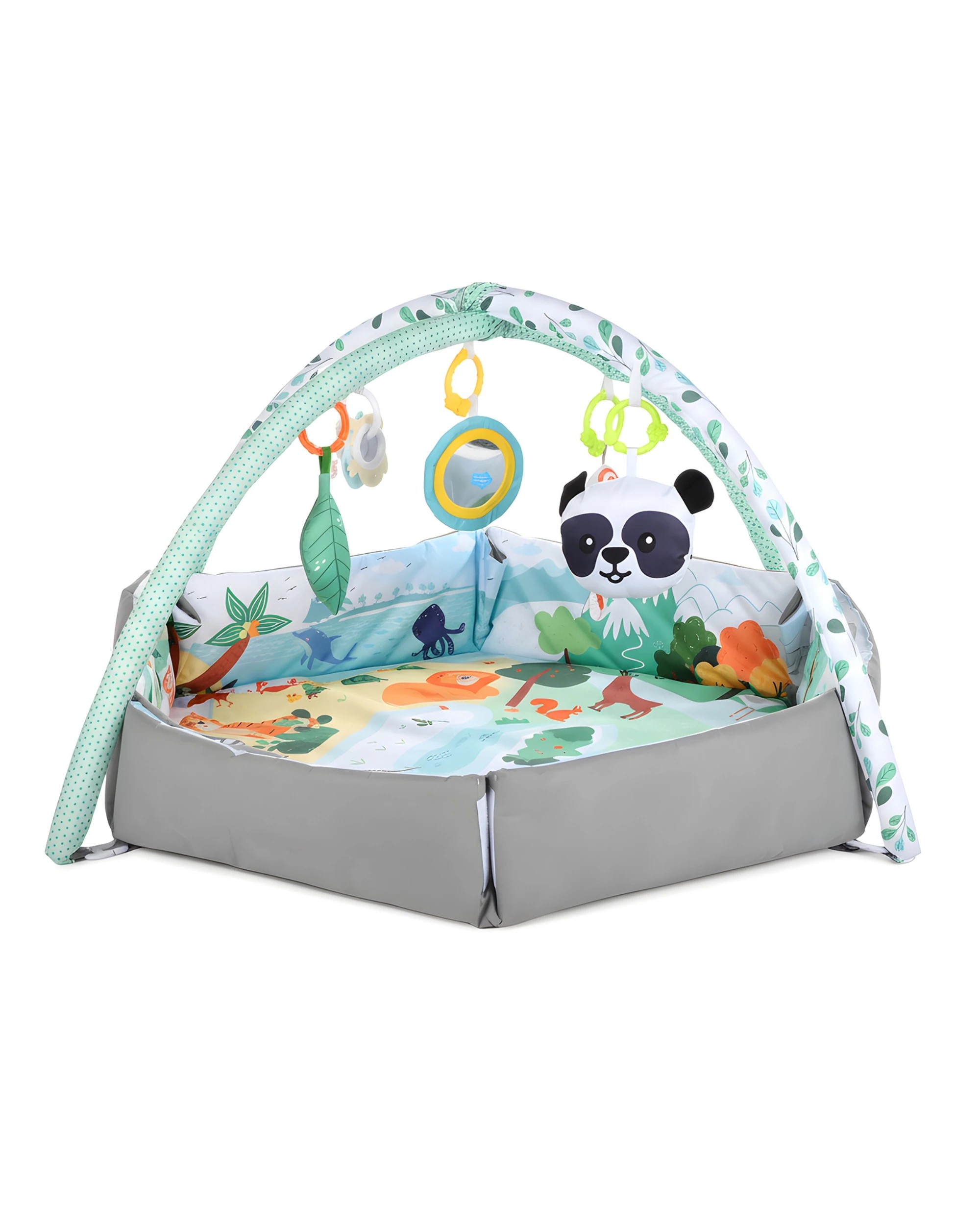 6 Advwin Baby Play Gym Mat 8-in-1 Tummy Time Mat & Ball Pit with 5 Detachable Toys and 18 Balls Baby Activity Center, 6 of 8