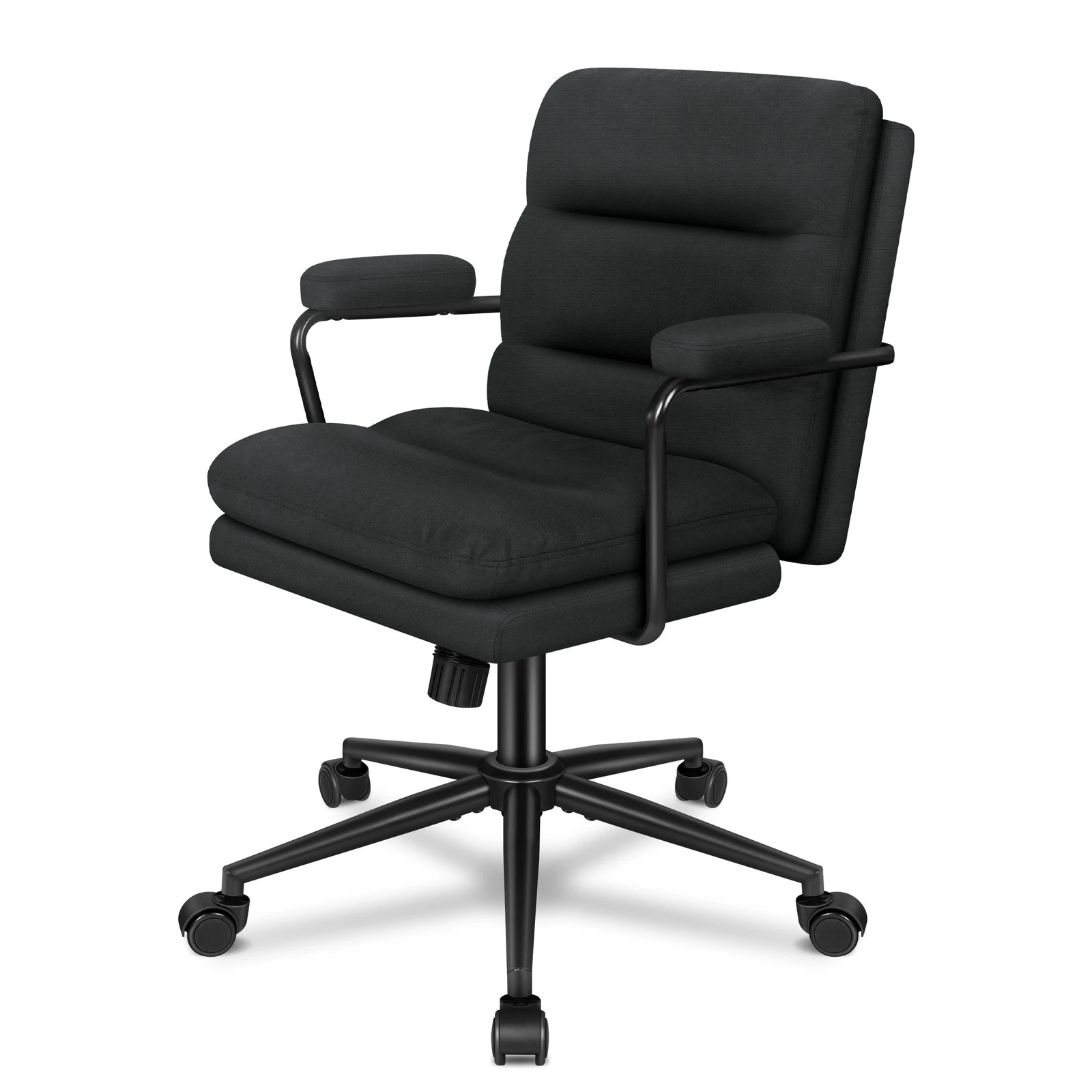 1 Alfordson Office Chair Ergonomic Executive Computer Work Seat Fabric - Black, 1 of 10