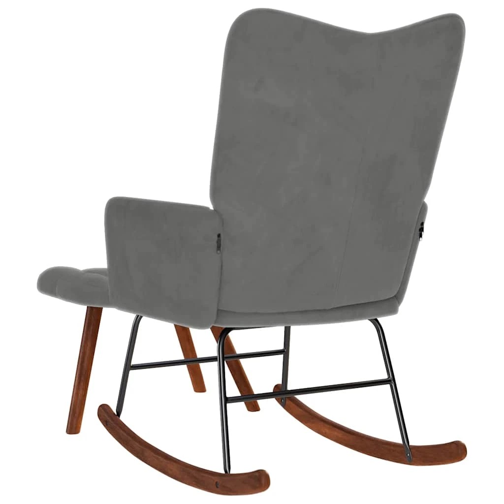 7 vidaXL rocking chair with stool - Grey, 7 of 9