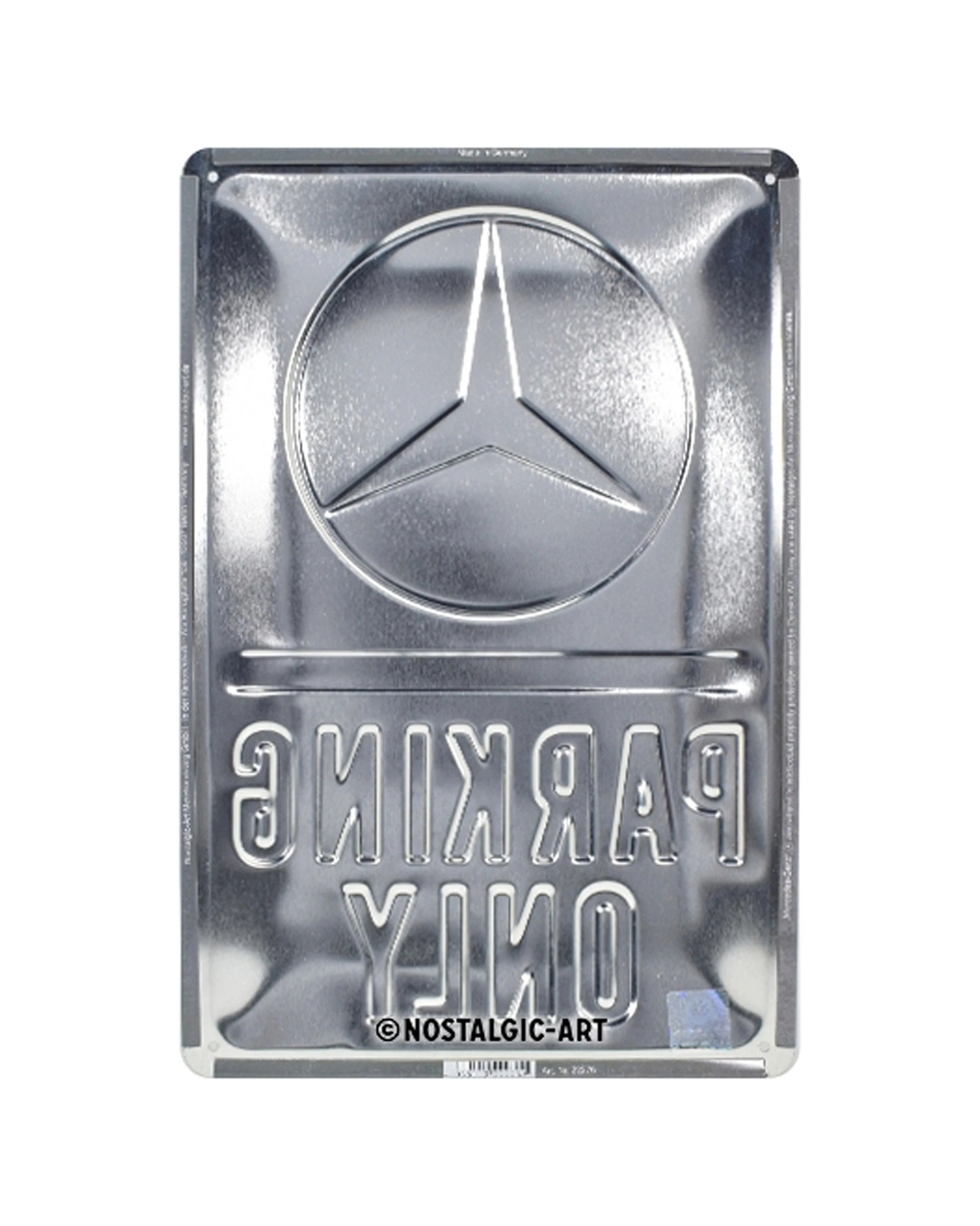 3 Nostalgic-Art Medium 20x30cm Metal Wall Art Sign Plaque - Mercedes-Benz Parking Only - Black, 3 of 4
