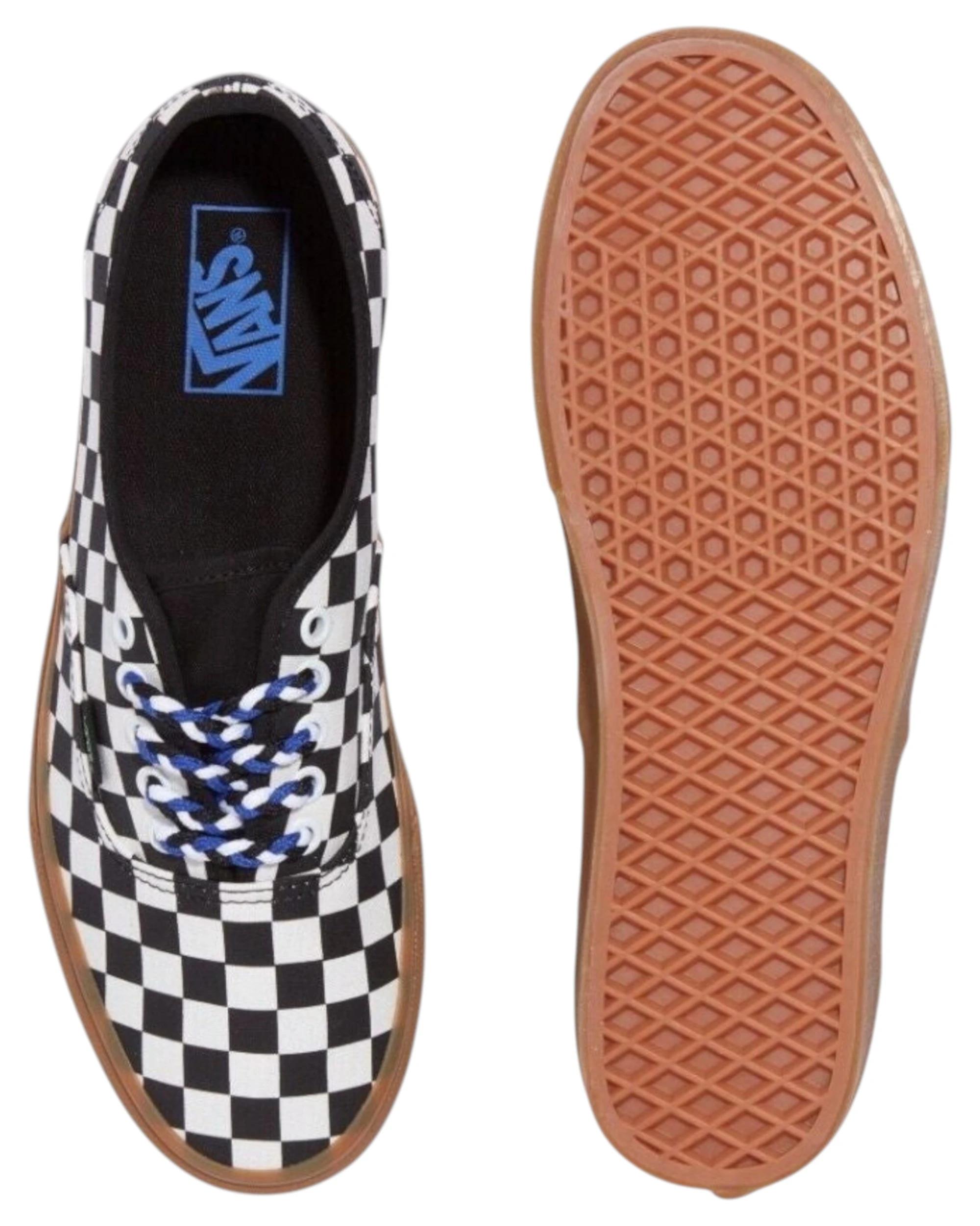 2 Vans Mens Authentic Checkerboard Black/ White Lace Up Shoes BLACK/WHITE, 2 of 6