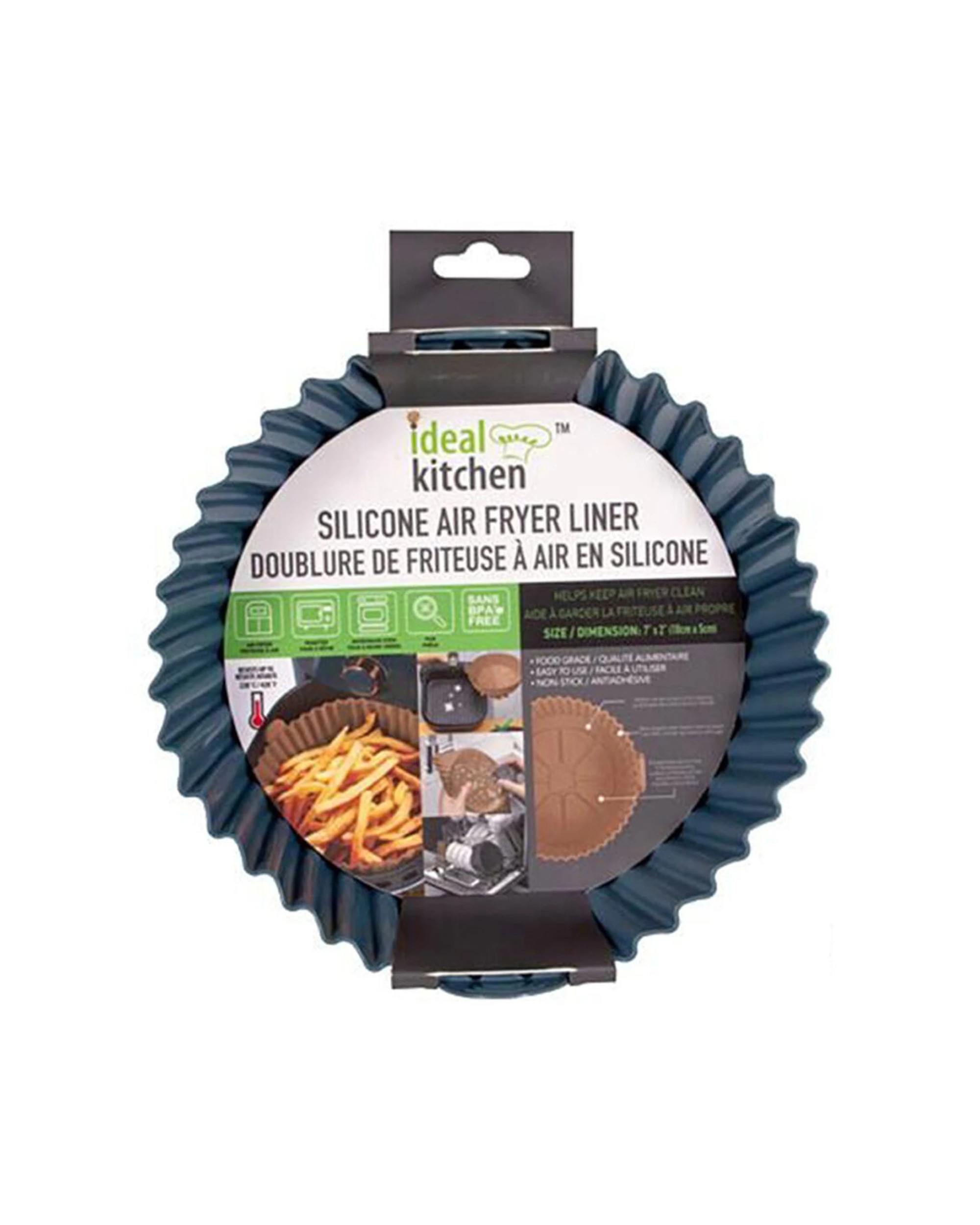 2 Ideal Kitchen 6PK Reusable Silicone Air Fryer Round Liner, 2 of 2