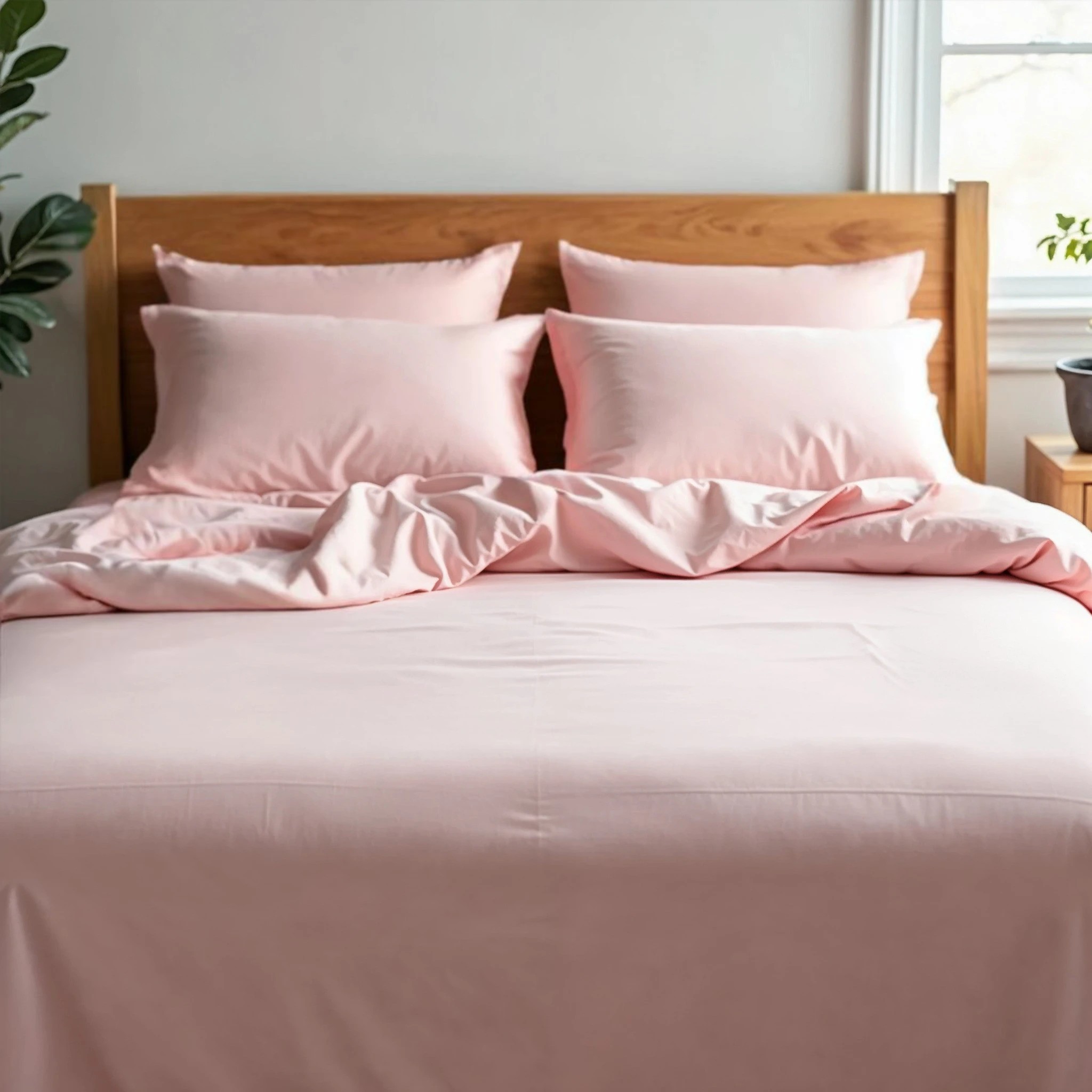 2 Royal Comfort 1200 Thread Count Sheet Set 4 Piece Ultra Soft Touch Bedding - Double Bed - Pink, 2 of 4