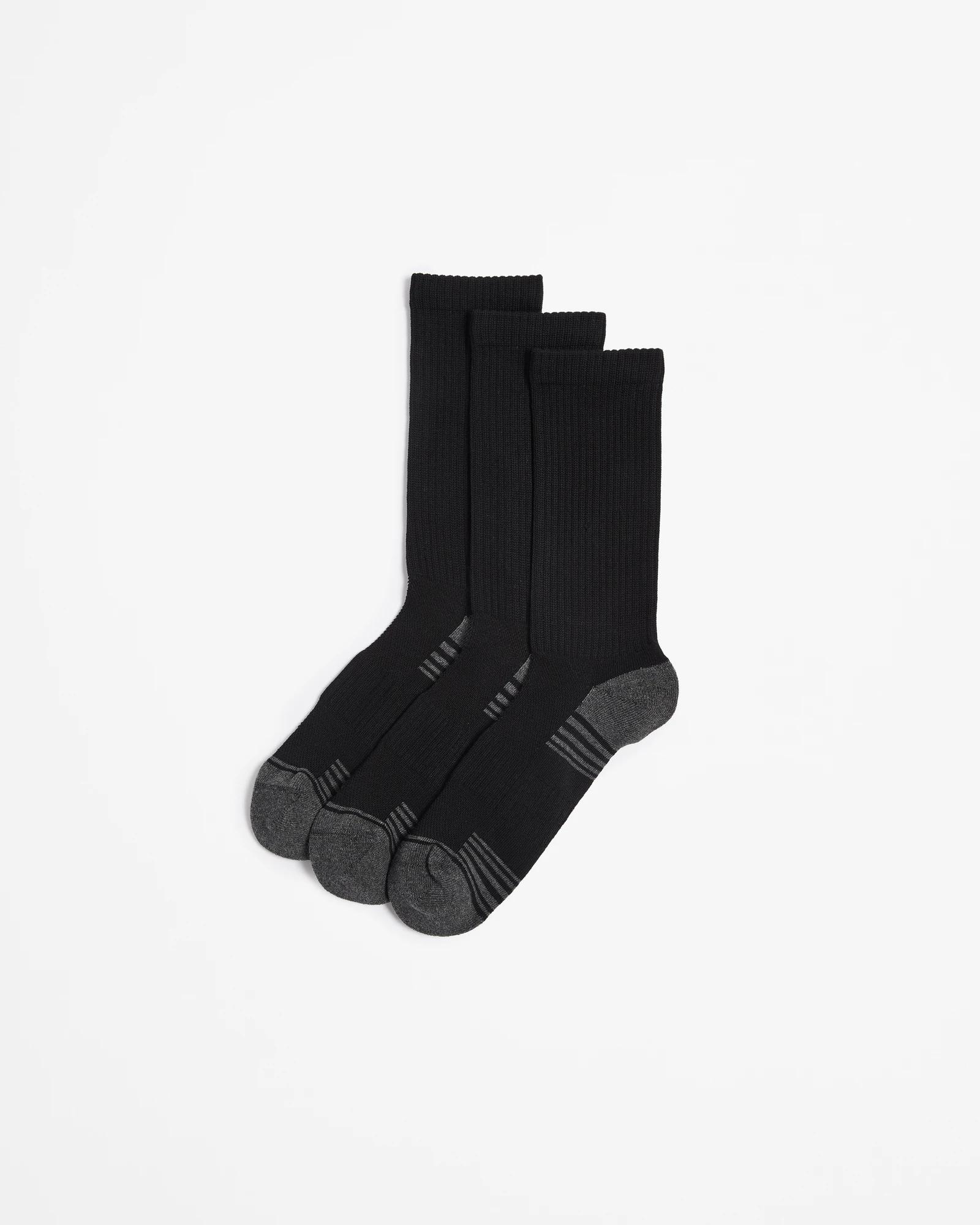 1 Australian Cotton Blend 3 Pack Sports Crew Socks - Maxx BLACK, 1 of 3