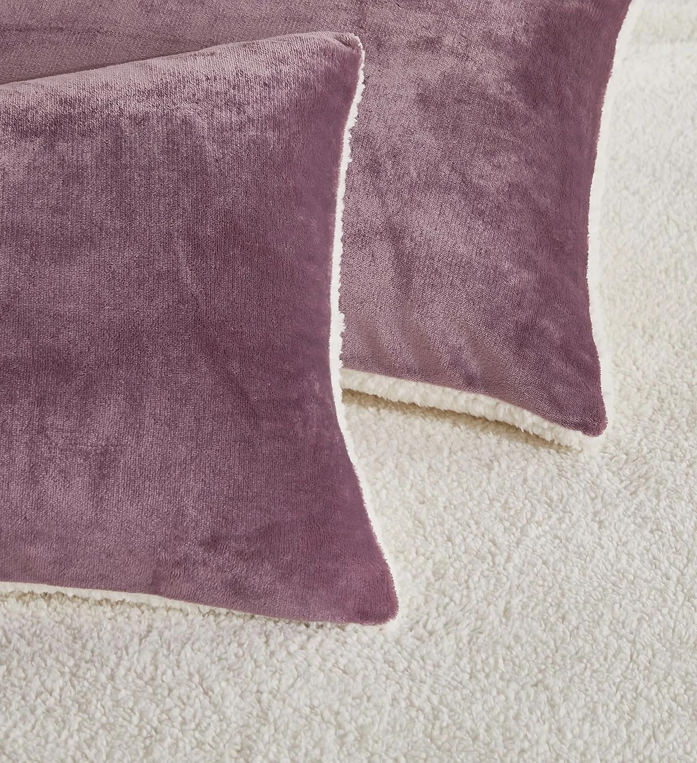 8 Gioia Casa 2-in-1 Teddy Sherpa Quilt Cover Set Warm Reversible - King Bed - Mauve, 8 of 9