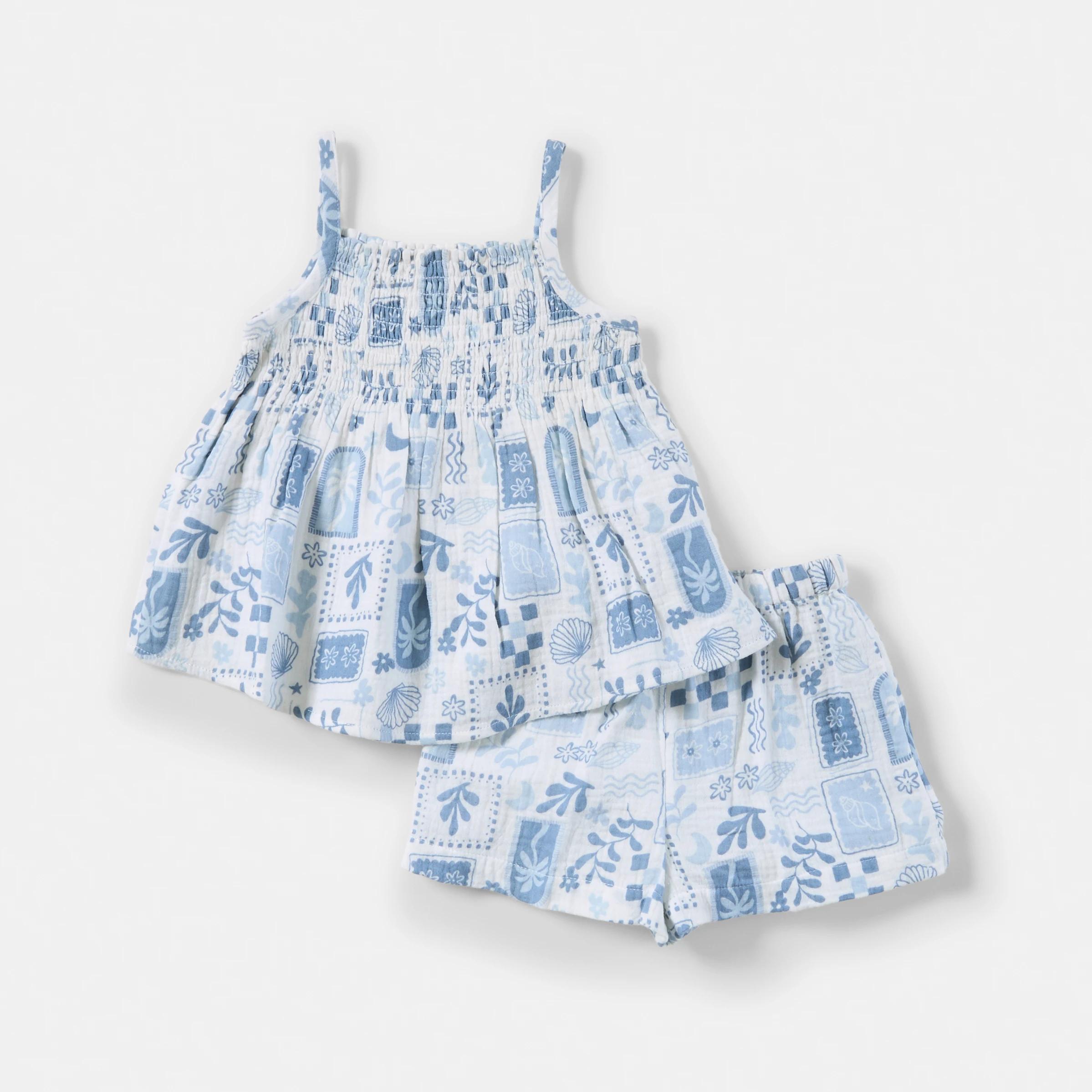 1 Sleeveless Double Cloth Set BLUE COASTAL, 1 of 6