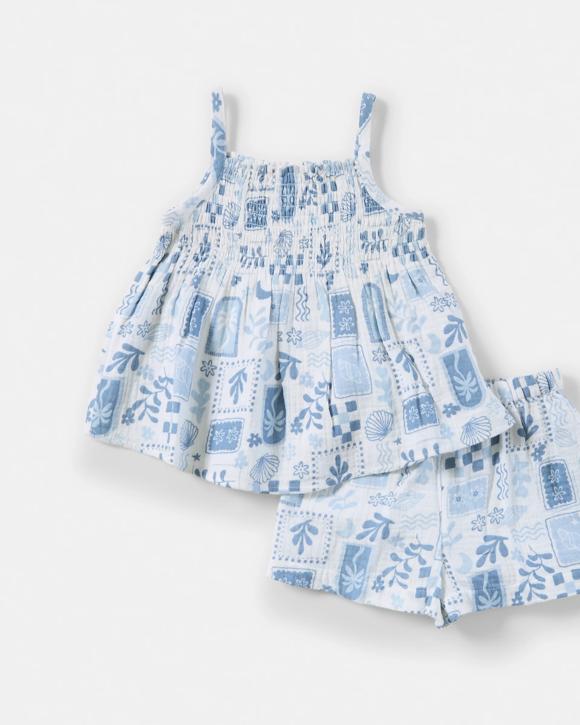 Sleeveless Double Cloth Set