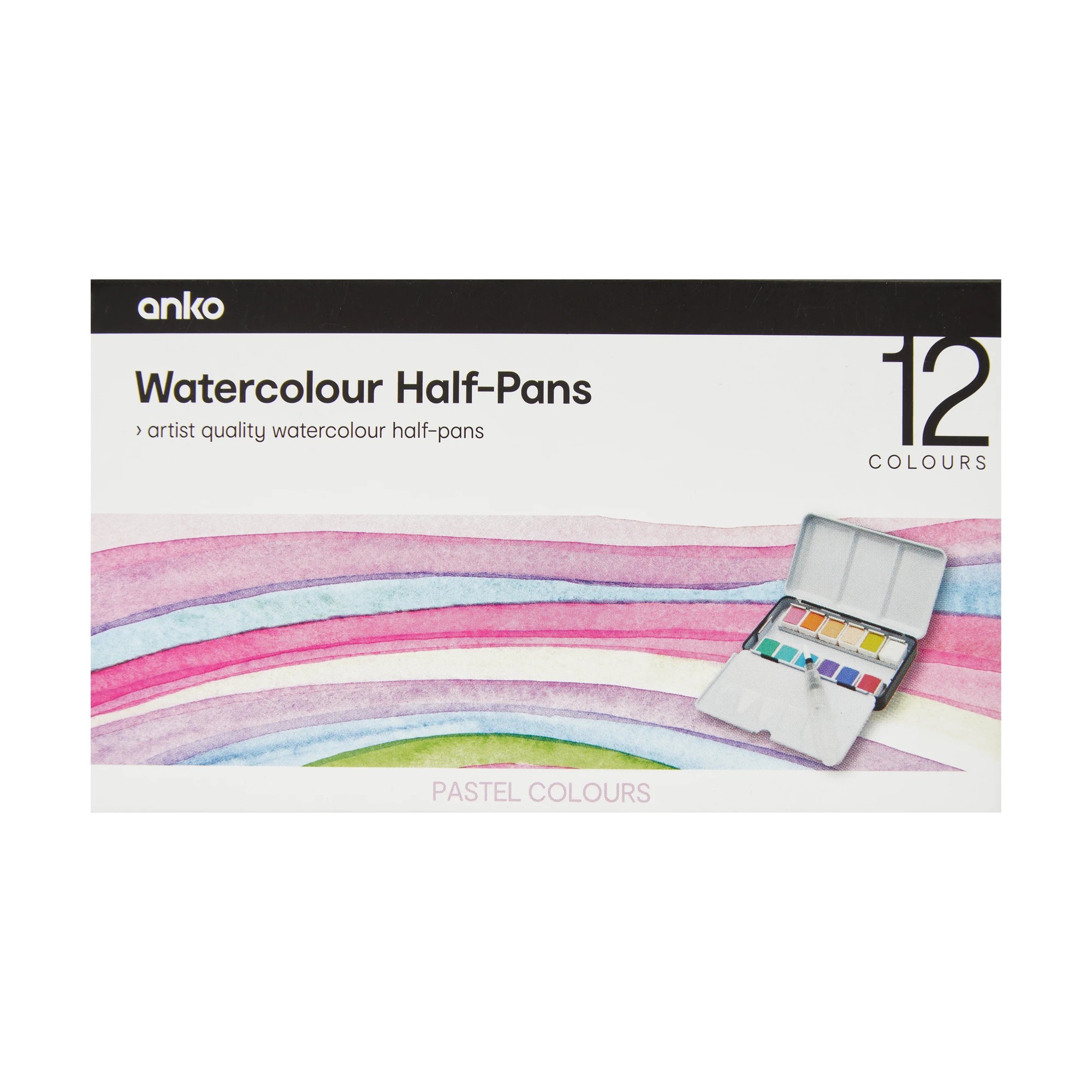 1 12 Pack Watercolour Half-Pans - Pastel, 1 of 7