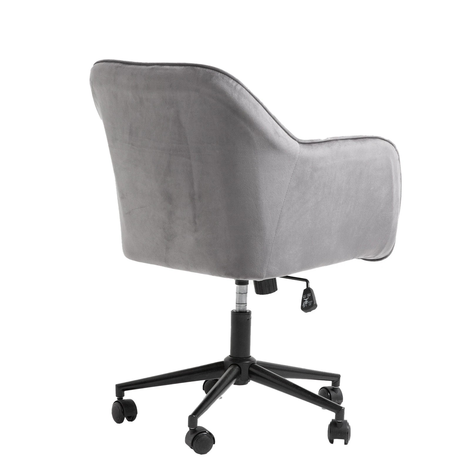 9 Casa Decor Arles Velvet Office Chair Mid Back Swivel Height Adjustable Grey - Grey, 9 of 10