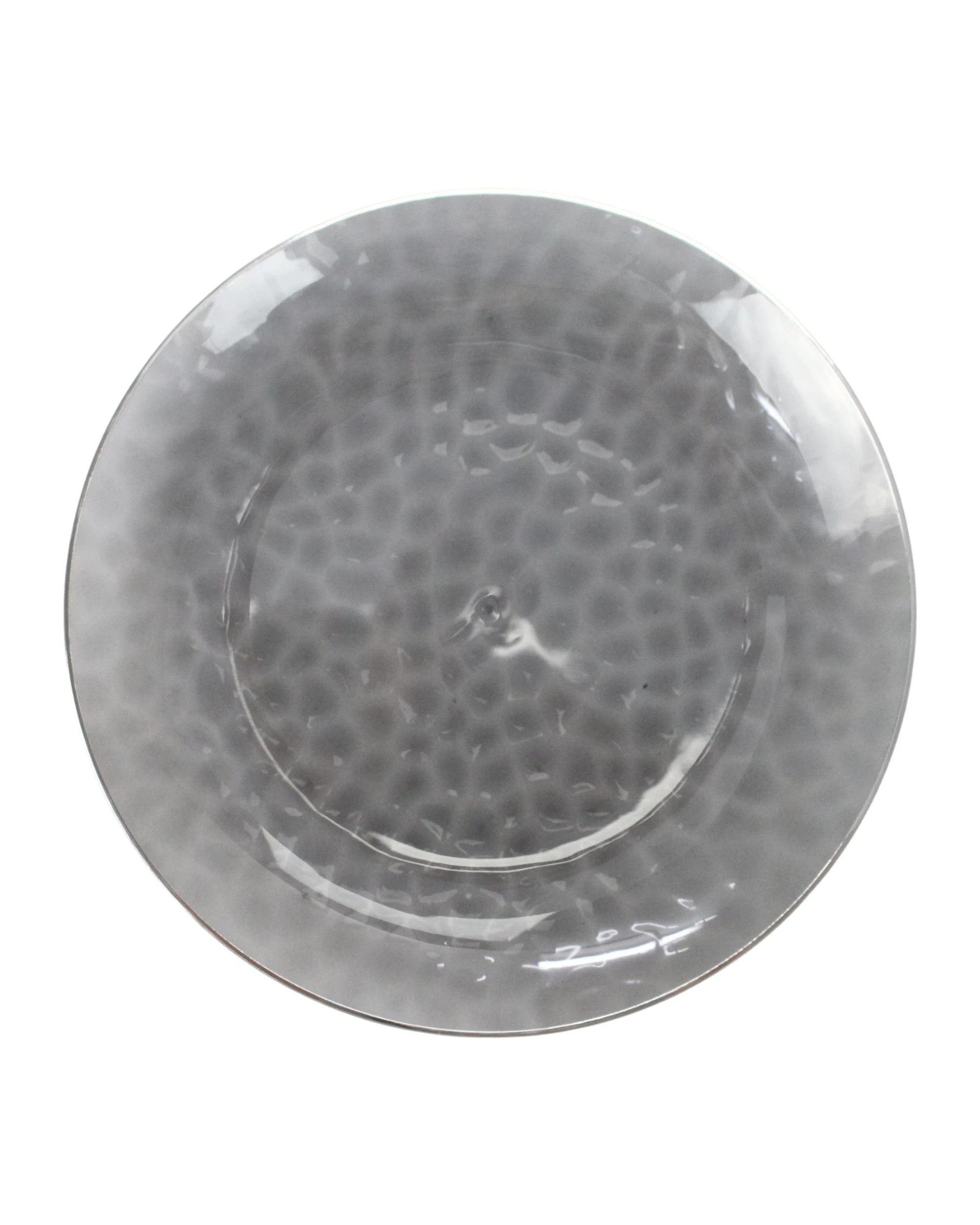 1 Partyware Dimple With Silver Trim Plastic Plates 18cm Pack of 10 - Black, 1 of 4