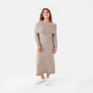 Long Sleeve Off Shoulder Knit Midi Dress